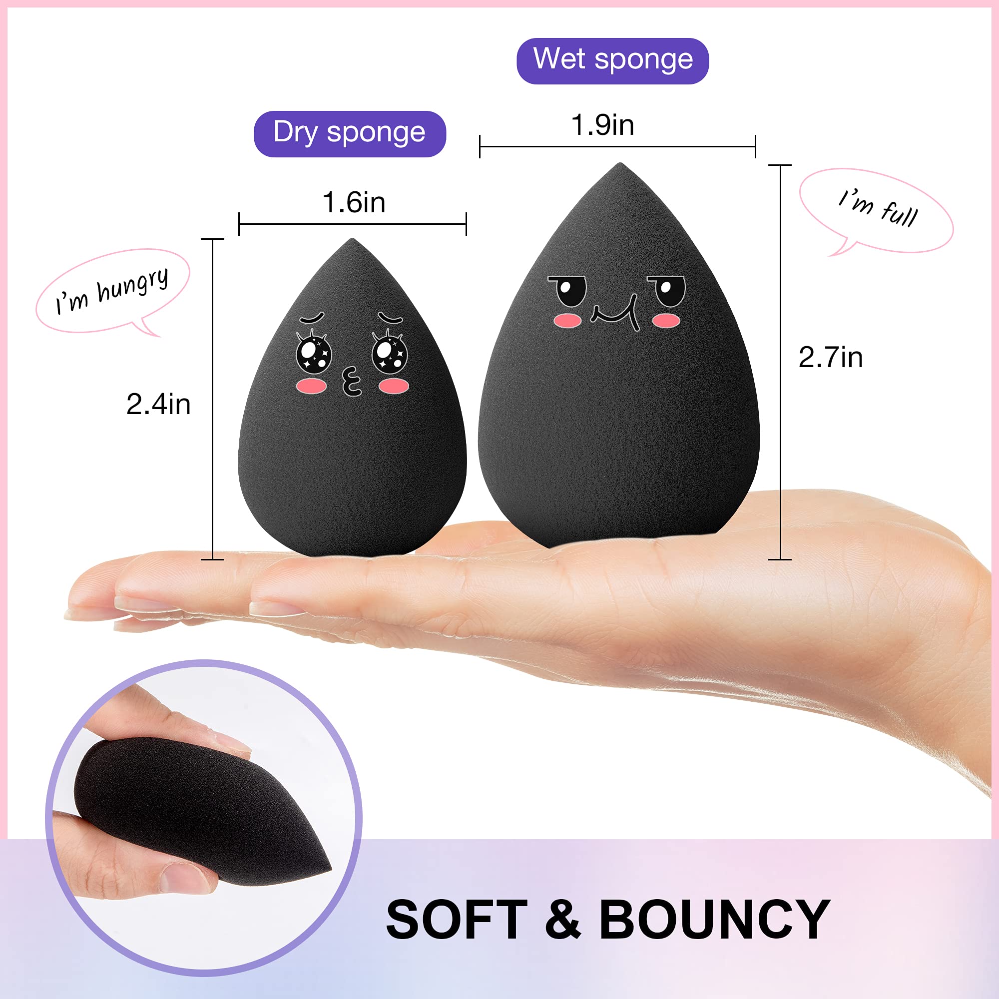Premium Beauty Blenders - 4 Pack Makeup Sponges for Flawless Airbrushed Finish | Latex-Free Foundation & Cream Blender | Perfect for Liquid & Powder Cosmetics | Ideal for Professional Makeup Artists & Everyday Use
