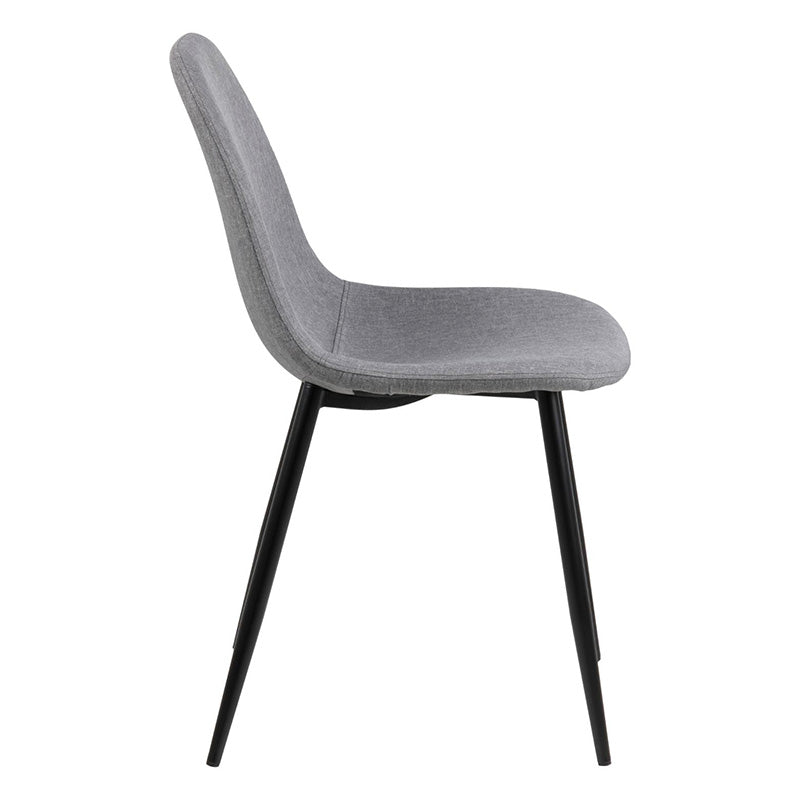 MAKI Modern Dining Chair - Light Grey Upholstered Seat - Comfortable & Stylish for Kitchen, Dining Room, or Breakfast Nook