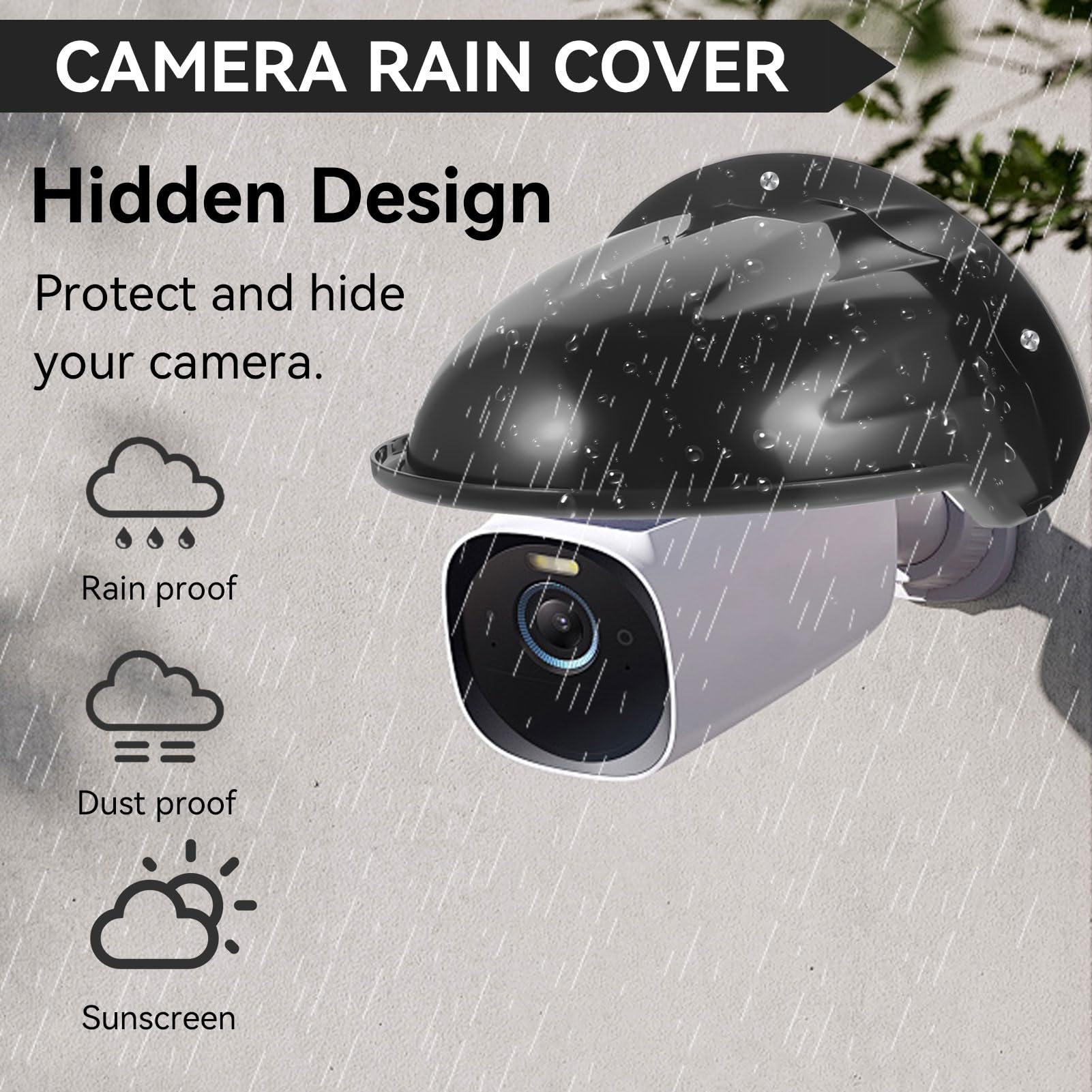 Universal ABS Plastic Sun & Rain Shade Cover for Outdoor Security Cameras - Weatherproof Camera Shield Protector (Black) | Ideal for Home Surveillance, Backyard Monitoring & Weather Protection