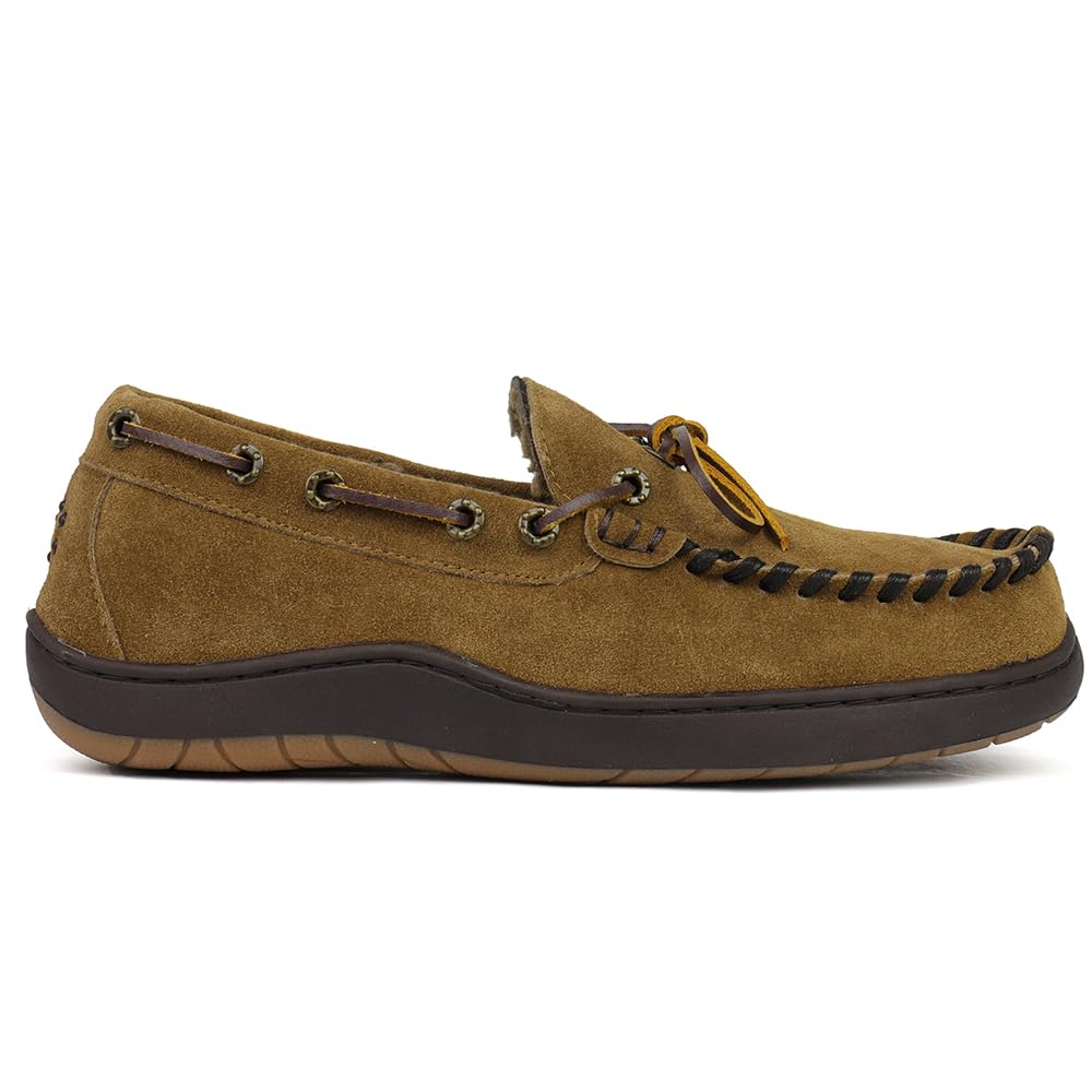 Tempur-Pedic Men's Therman Moccasin Slippers - Comfortable Indoor/Outdoor House Shoes for Relaxation & Lounging - Black