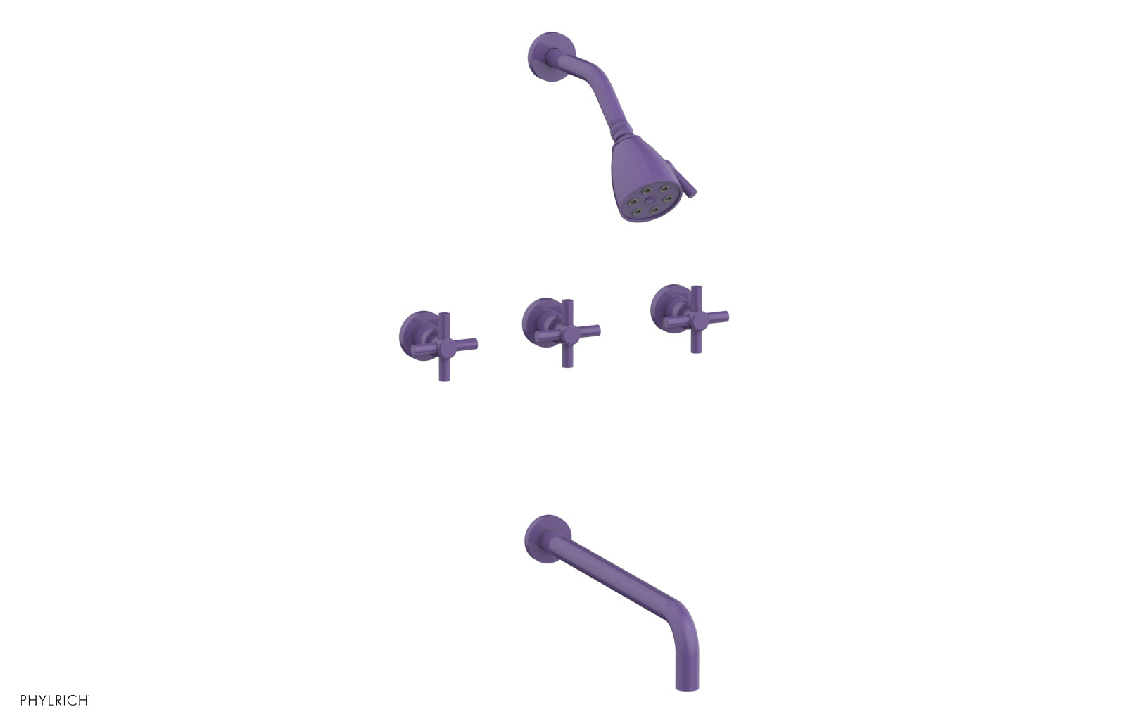 BASIC Three Handle Tub and Shower Faucet Set with 14