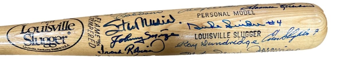 Authentic MLB Hall of Famers (26) Signed Louisville Slugger Baseball Bat - Includes Willie Mays, Hank Aaron & More - JSA Certified Holo - Perfect for Collectors, Sports Memorabilia Displays & Baseball Fan Gifts