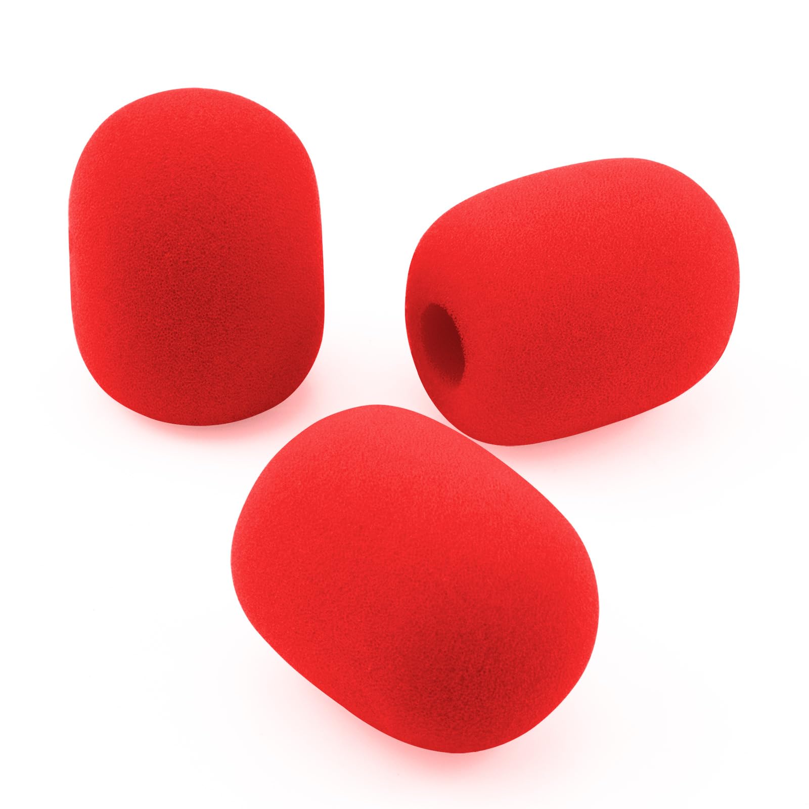 HyperX Cloud II/Alpha/Alpha S/Mix/Core/Chat Replacement Microphone Foam Windscreens - 3 Pack Red Pop Filter Covers for Gaming & Streaming Headsets - Noise Reduction & Clear Voice Chat for PC, PS4, Xbox
