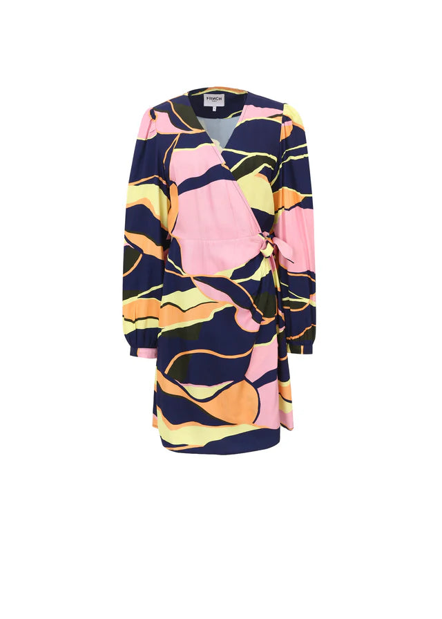 Abelinia Wrap Dress - Multicolor Floral Print Women's Maxi Dress for Beach, Vacation & Summer Outfits