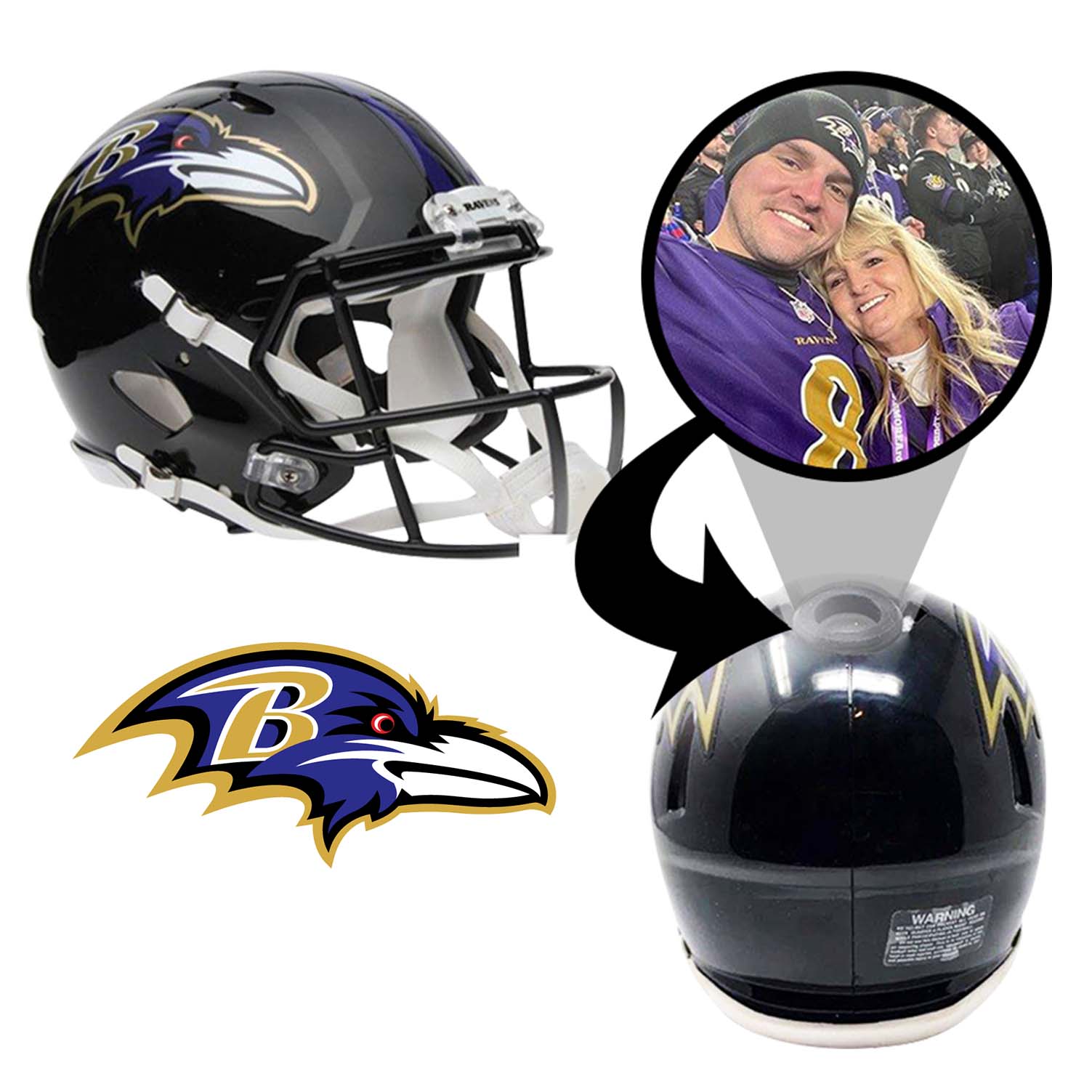 Baltimore Ravens NFL Mini Helmet - Officially Licensed Collectible Football Display - Perfect for Home Decor, Sports Memorabilia Collection & Fan Gifts