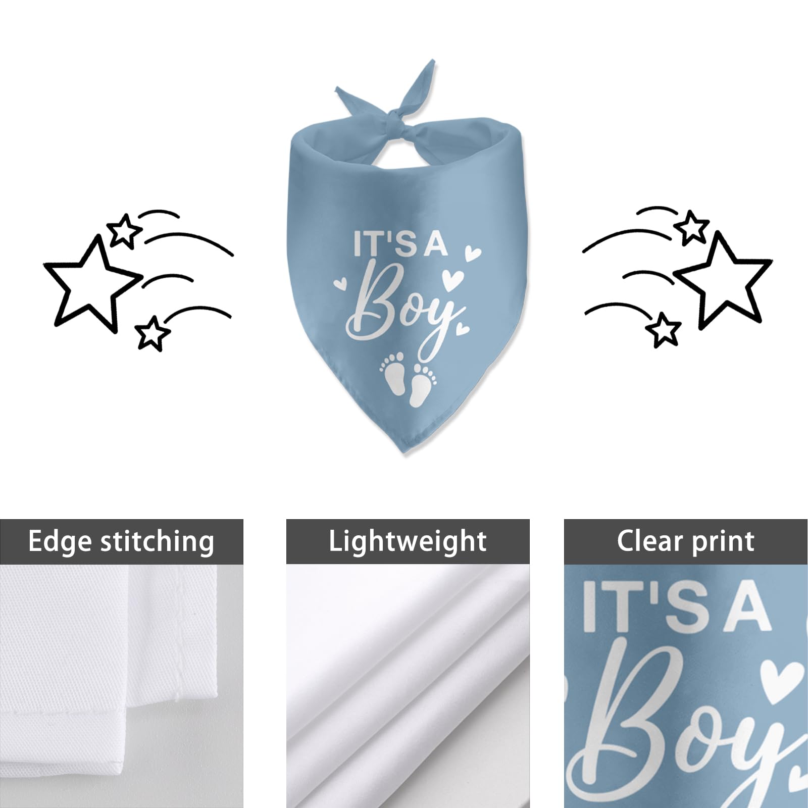 Blue Gender Reveal Dog Bandana - It's a Boy Pregnancy Announcement Pet Scarf for Dogs | Cute Pet Accessories for Dog Lovers | Perfect for Gender Reveal Parties, Baby Showers & Social Media Announcements