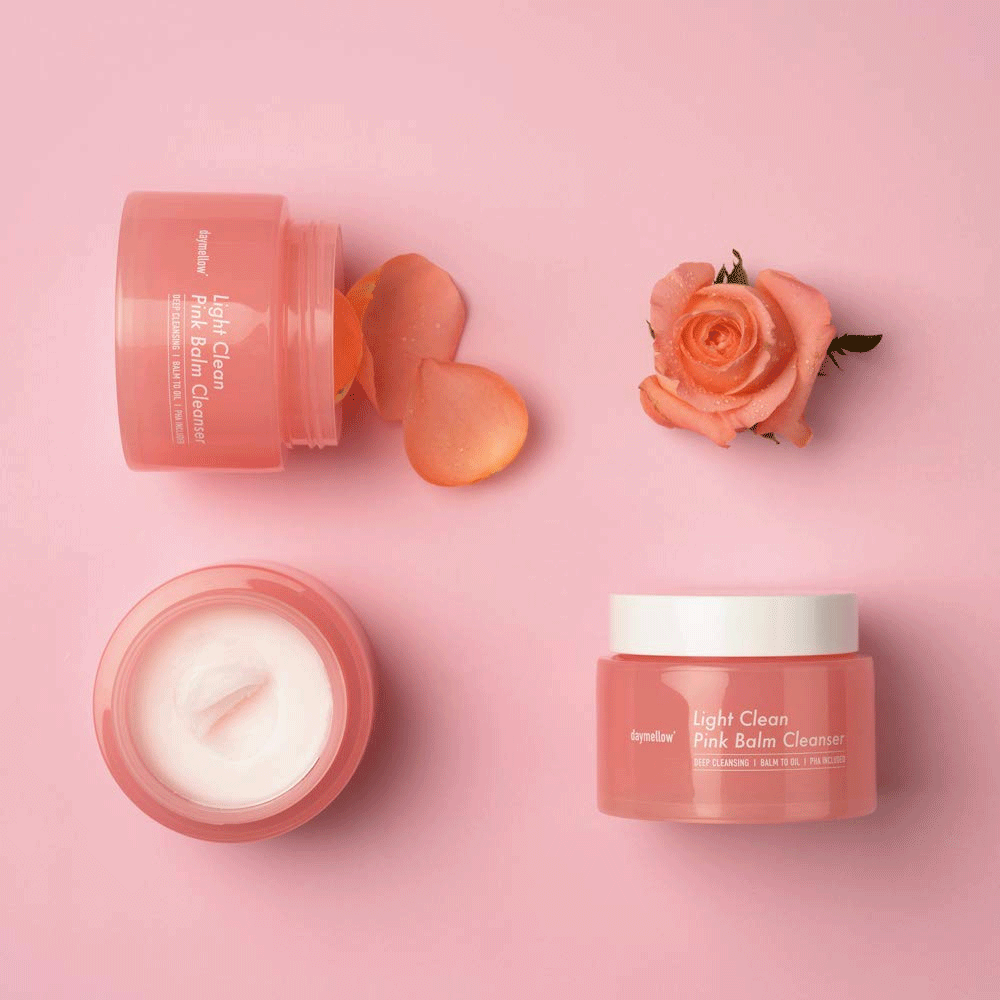 Daymellow Light Clean Pink Balm Cleanser 90ml - Gentle Makeup Remover & Hydrating Facial Cleanser for Sensitive Skin | Perfect for Daily Skincare Routine & Travel