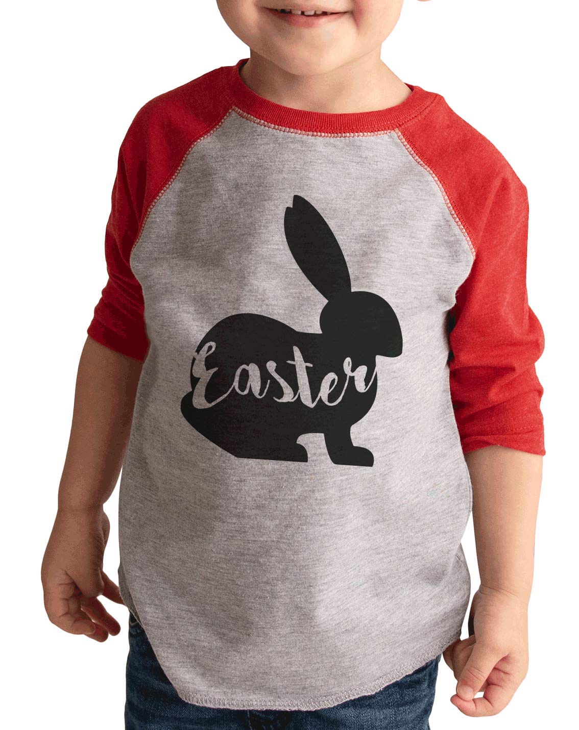 Happy Easter Baby Bunny Outfit - Red Raglan Top for Infants & Toddlers | Cute Easter Photo Shoot & Spring Family Celebration Outfit