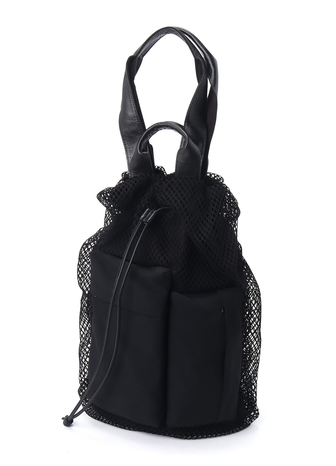 Premium Diamond Net & Leather Combination Large Pouch - Stylish Organizer for Jewelry, Makeup & Travel Essentials | Perfect for Women's Accessories Storage & Gift Giving