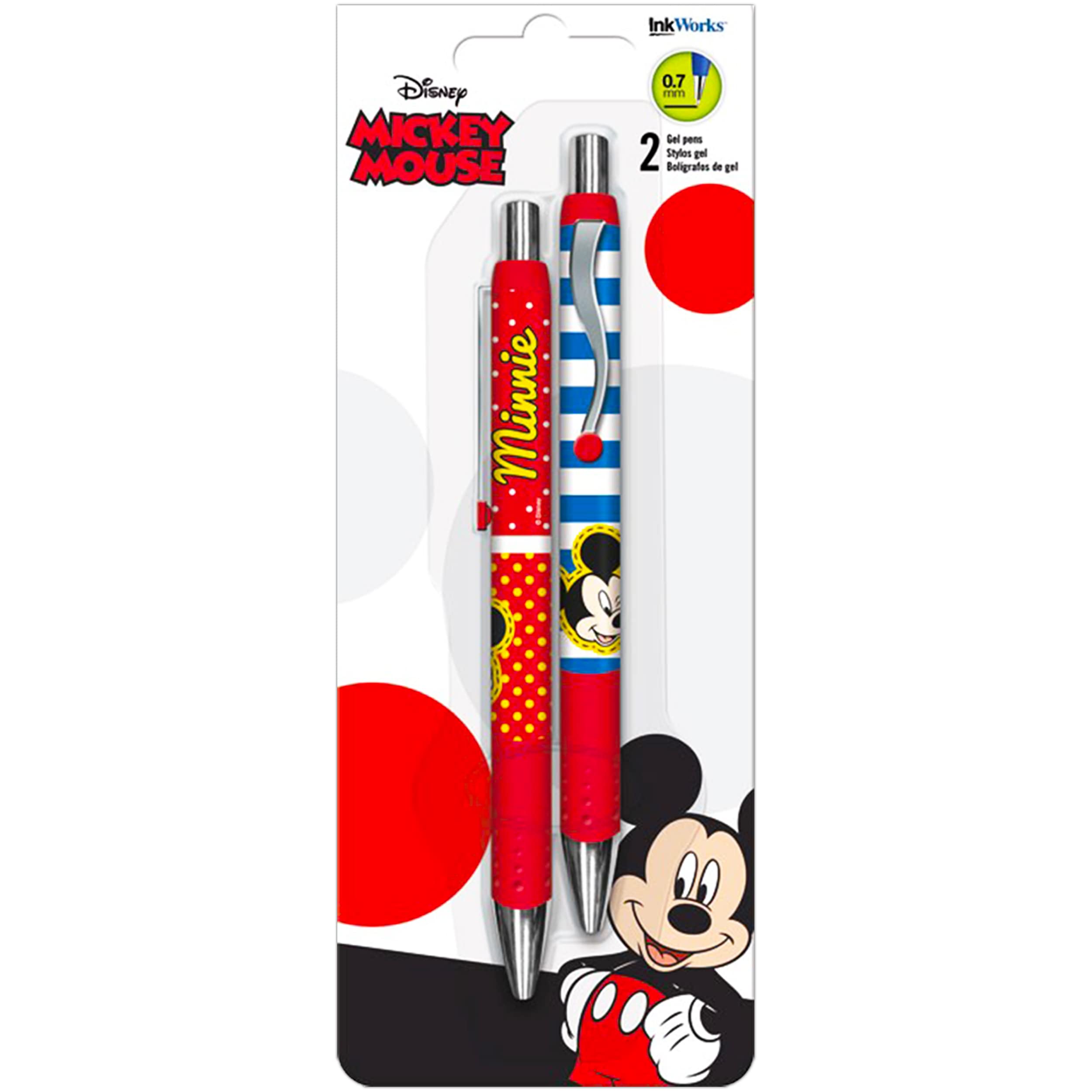 Disney Mickey and Minnie Mouse Ballpoint Pen Set - 2 Pack Premium Collectible Pens for School, Office & Gift Giving | Disney Stationery Supplies for Fans & Collectors