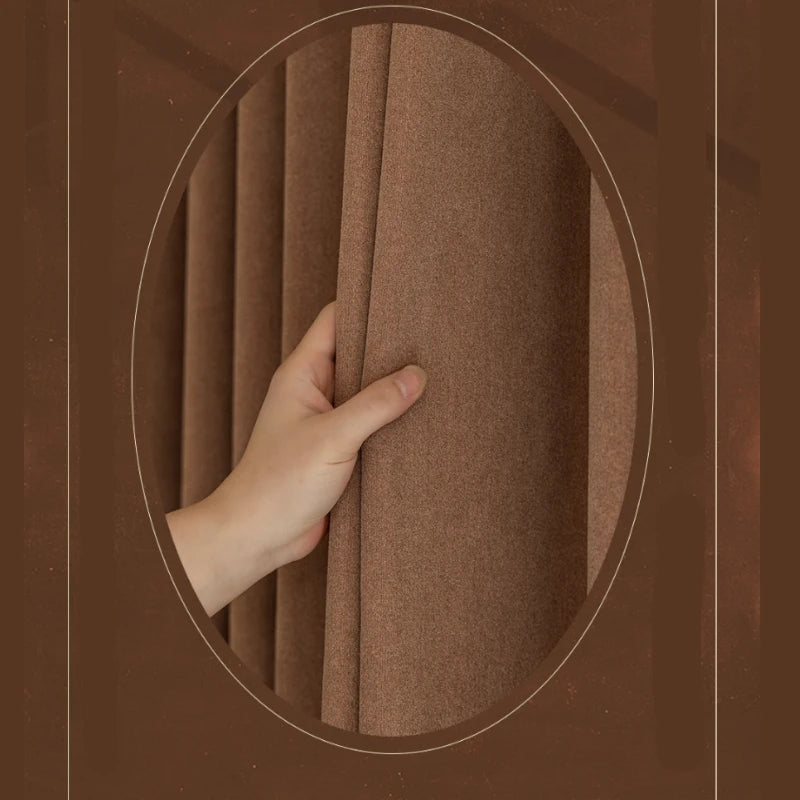 Aurora Heavy Chenille Textured Blackout Curtains for Bedroom - Thermal Insulated Noise Reducing Drapes for Living Room & Nursery (Custom Size Available)