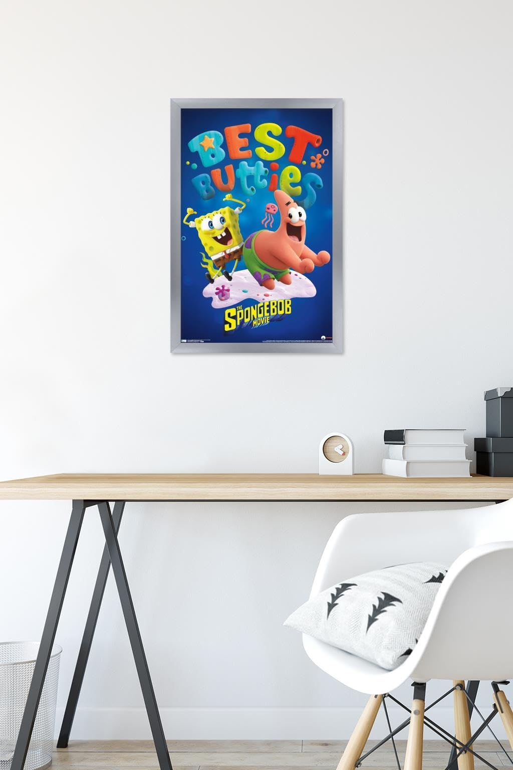 Trends International The SpongeBob Movie: Sponge On The Run Wall Poster - 14.725 x 22.375 Inches, Silver Frame - Perfect for Kids' Room Decor, Movie Themed Bedroom & SpongeBob Fan Gifts