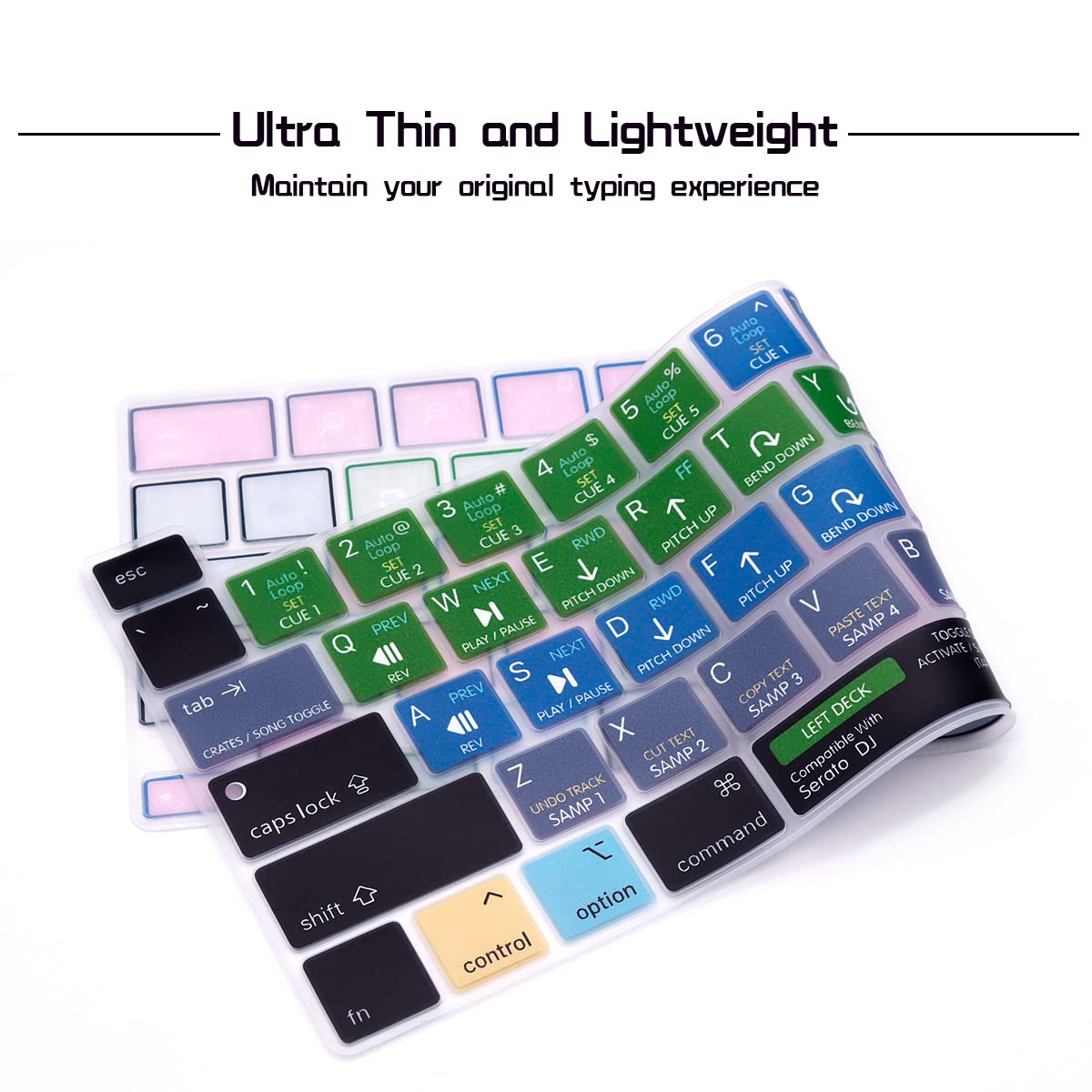 HRH Serato DJ Shortcuts Silicone Keyboard Cover for MacBook Pro 13