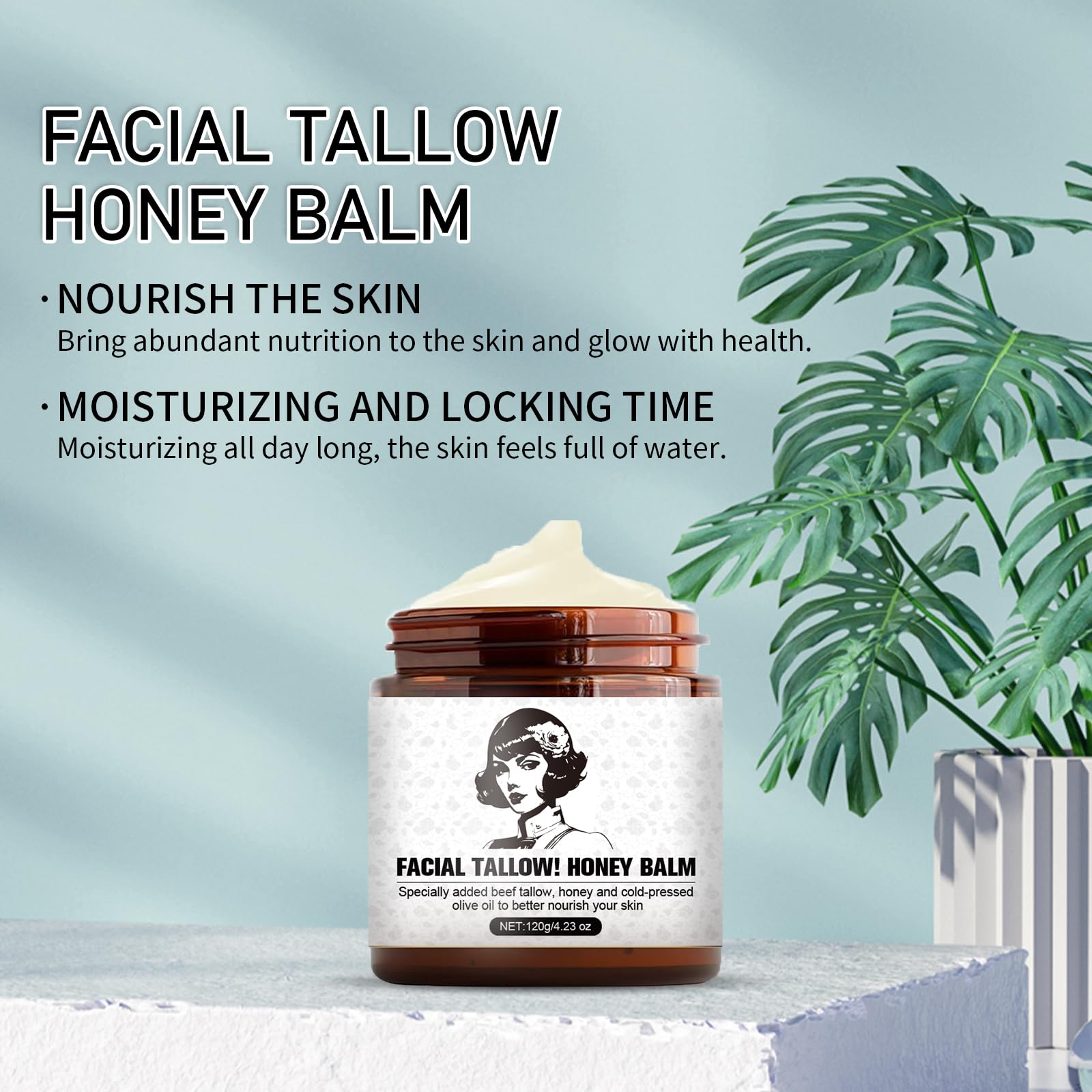 Organic Grass-Fed Beef Tallow with Rosehip Oil - Natural Moisturizer for Face & Body | Hydrating Skin Care Cream & Lotion Set | Perfect for Dry Skin, Eczema & Anti-Aging Routine