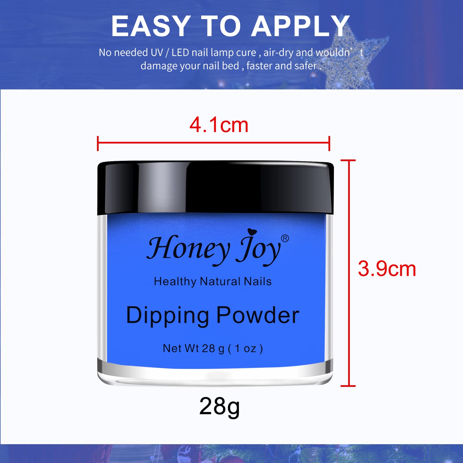 Royal Blue Dip Powder Nails Kit - Long-Lasting No UV Light Needed Dipping Nails, 28g/Box (ND064B-WD13) for Salon & Home Manicure, DIY Nail Art, Party & Special Occasions
