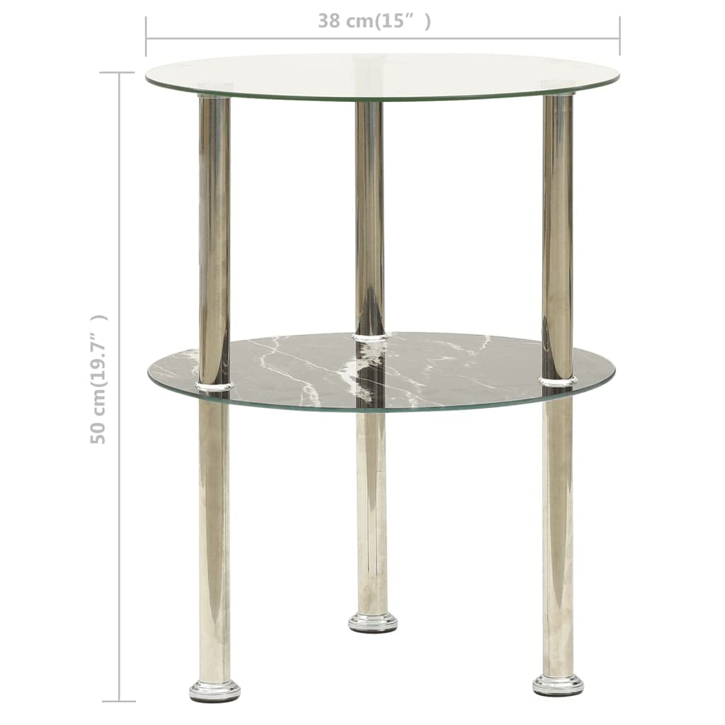 2-Tier Side Table with 15