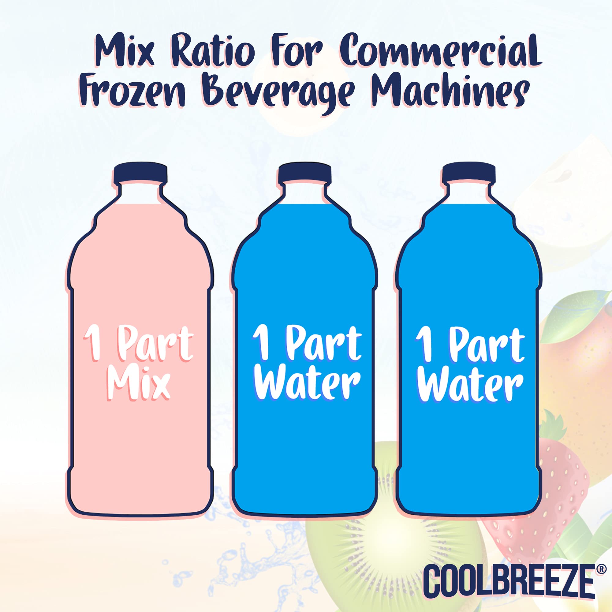 Premium Frozen Slush Drink Mix - Pina Colada Flavor | Ready-to-Use Beverage Mix for Parties & Events | Case of Six 1/2 Gallon Bottles | Coolbreeze Brand | Perfect for Summer BBQs, Pool Parties & Beach Gatherings