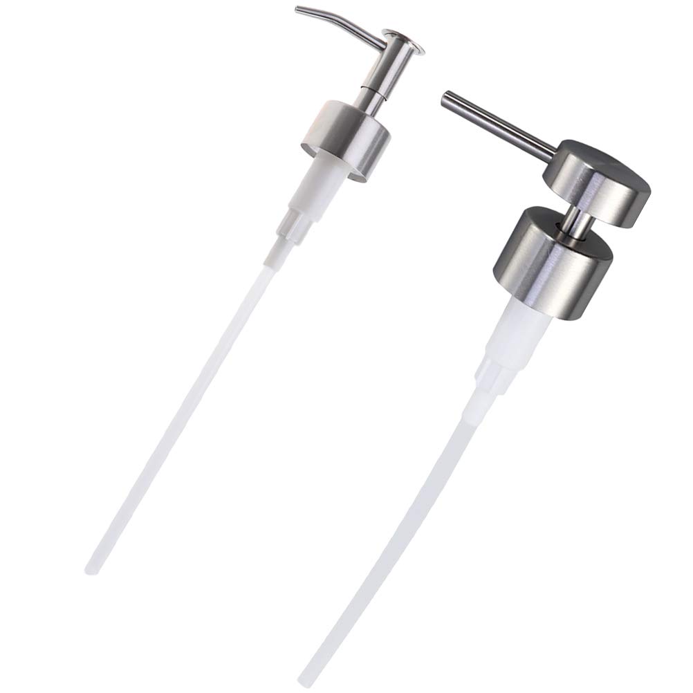 Totority 2-Pack Steel Lotion Dispenser Pump Bottle Caps - Replacement Nozzle Heads for Marble & Glass Bottles, Water Dispenser Accessories - Perfect for Bathroom, Kitchen, and Salon Use