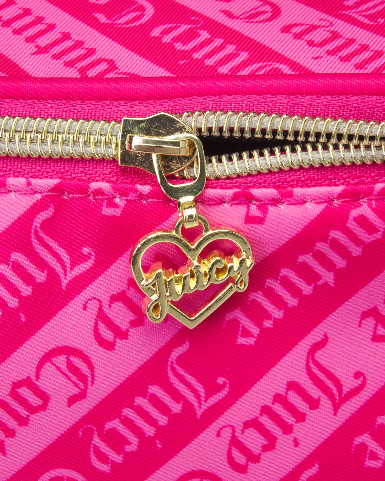 Juicy Couture Women's Travel Cosmetic Bag - Pink Makeup Organizer with Multiple Compartments for Toiletries | Perfect for Vacation, Gym & Daily Essentials Storage