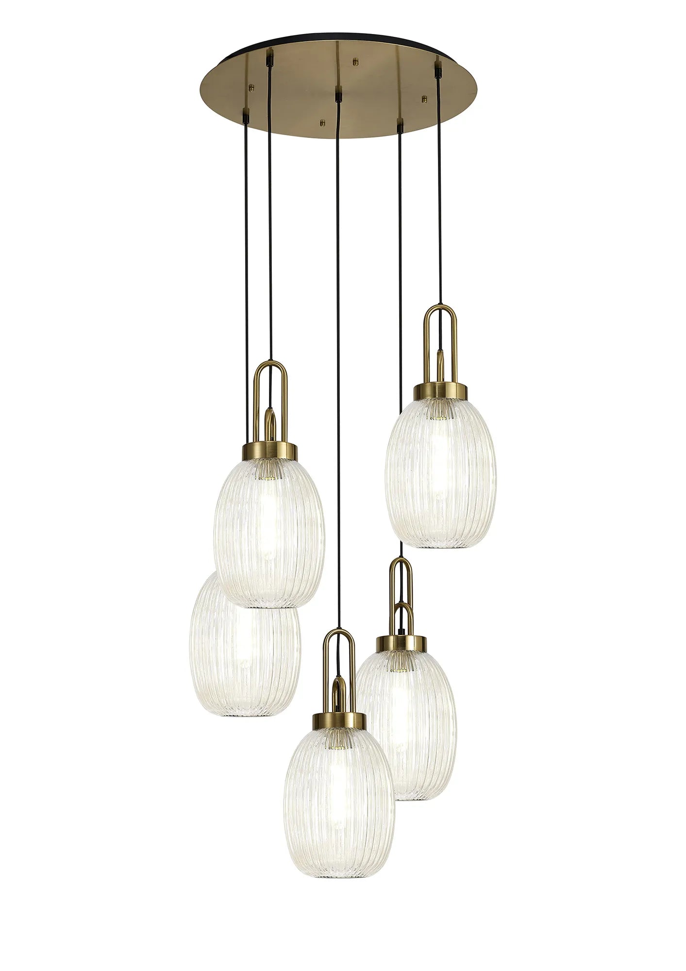 Stylish Cadiz 5-Light Cluster Pendant Light Fixture - Modern Ceiling Lighting for Dining Room, Kitchen & Living Room