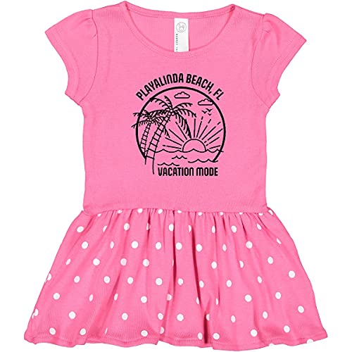 Inktastic Summer Vacation Mode Playalinda Beach Florida Toddler Dress - Cute Floral Print Girls' Outfit for Beach Trips, Family Vacations & Summer Playdates