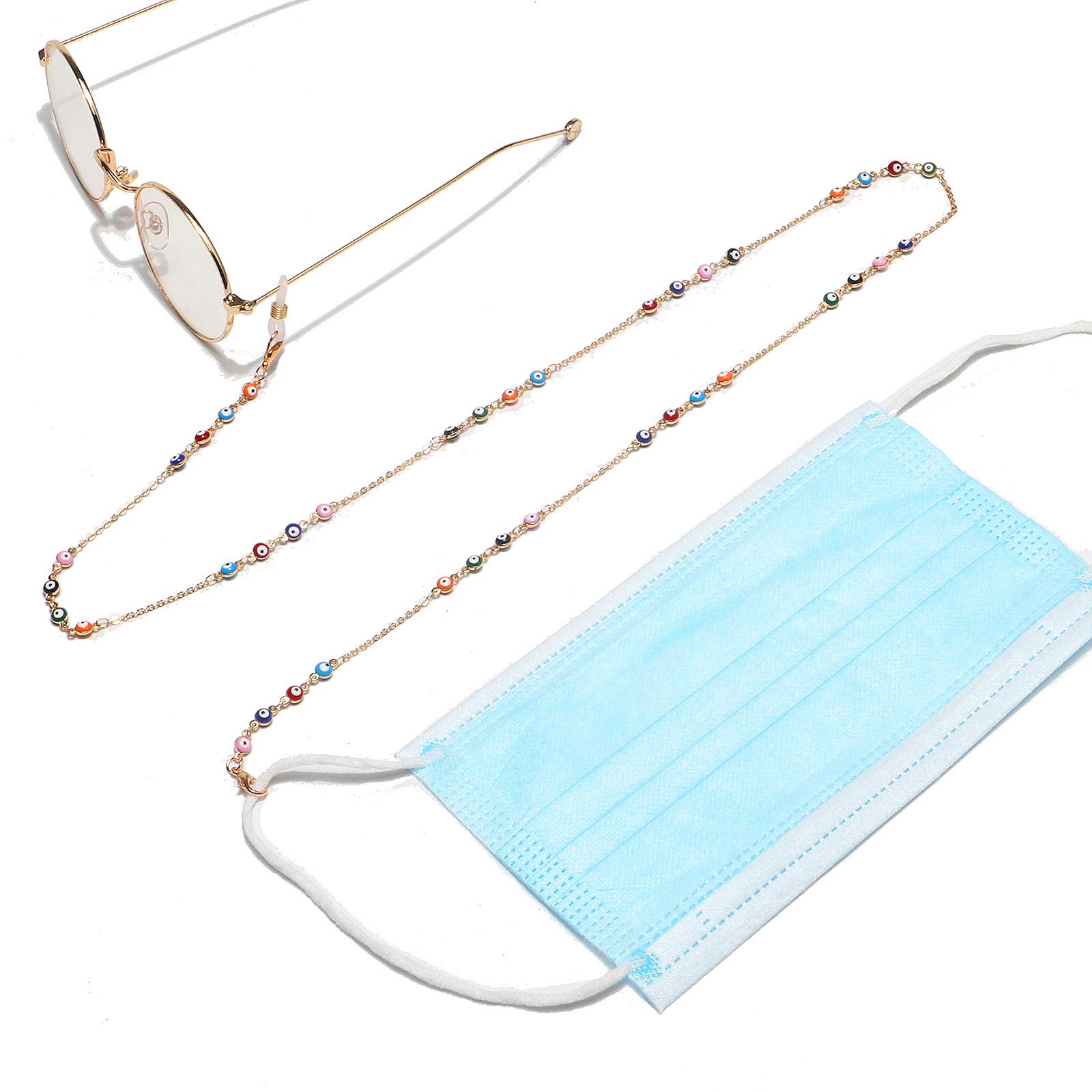 Evil Eye Mask Lanyard for Women - Bling Necklace Strap for Glasses & Face Masks