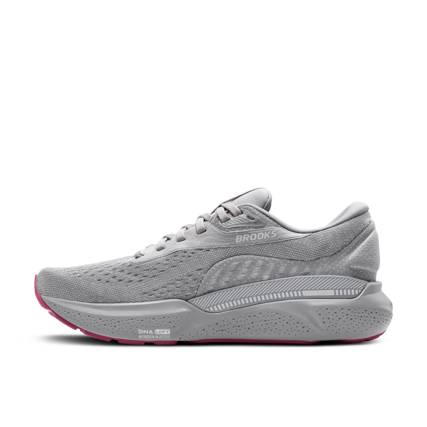 Brooks Adrenaline GTS 24 Running Shoes for Women - Wide 2E Width - Alloy/White/Zephyr Color - Stability & Support for Daily Training, Jogging & Marathon