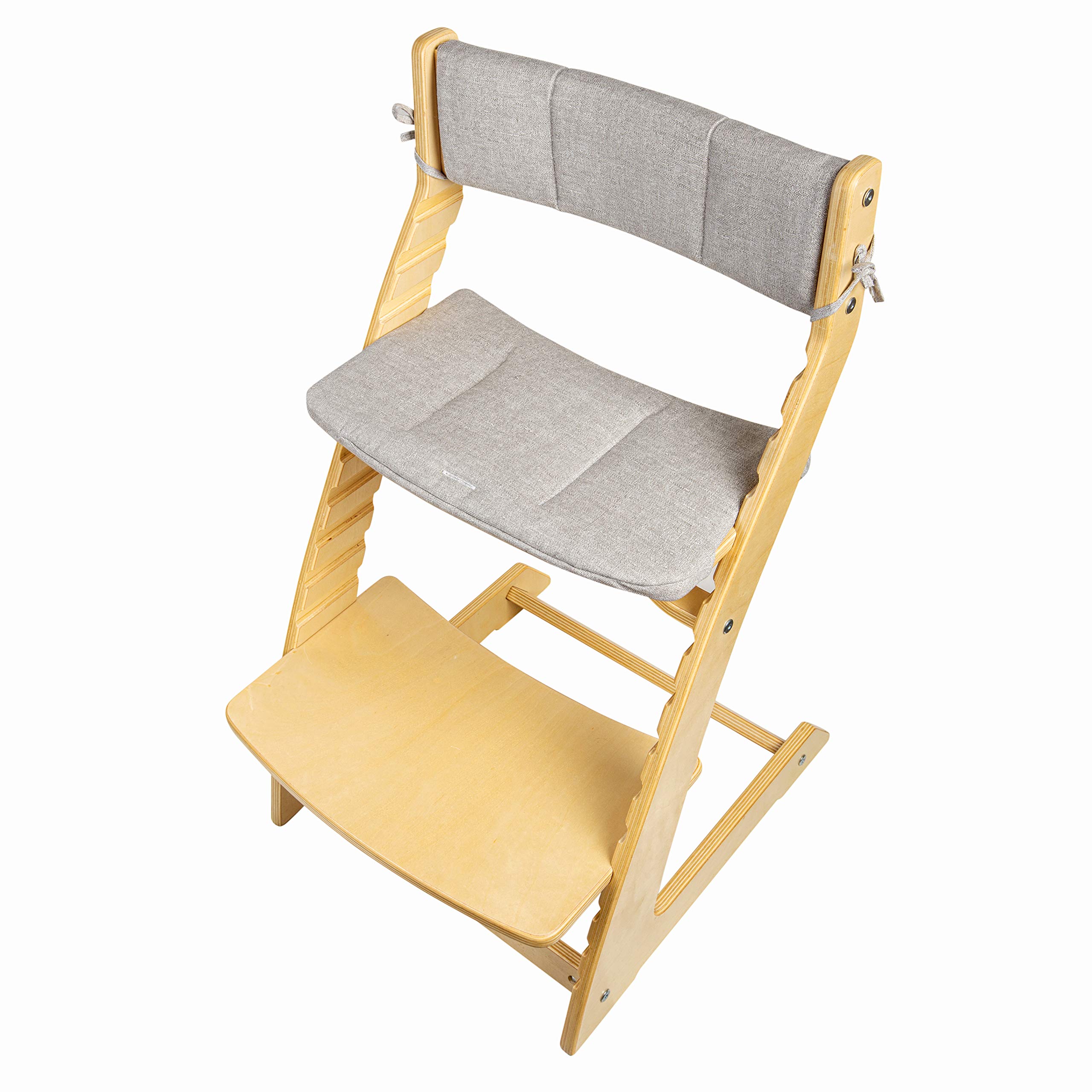 Premium Adjustable High Chair Cushion with Backrest & Seat Cover - Soft Grey Memory Foam Support for Dining, Office & Nursery Use