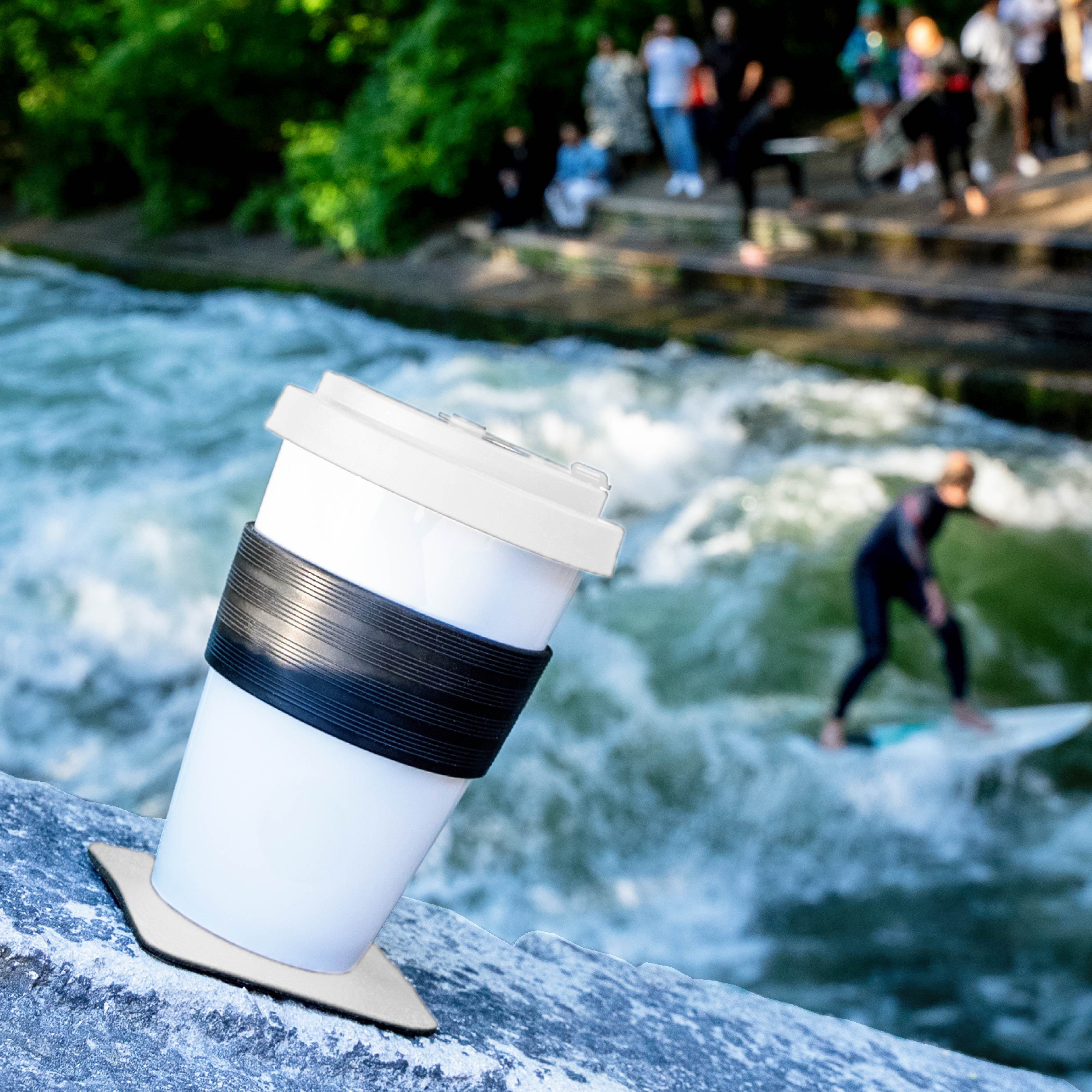 Magnetic Travel Coffee Mug - Insulated Porcelain To Go Cup for Hot & Cold Drinks - Perfect for Commuting, Office, and Outdoor Adventures