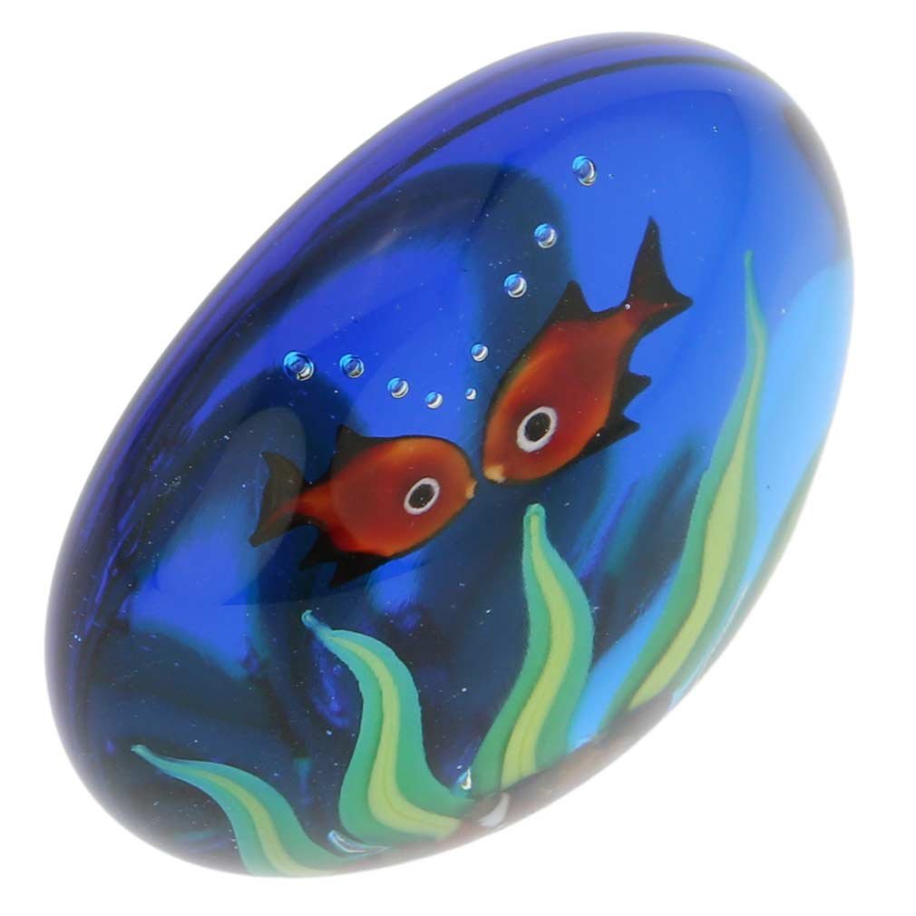 Authentic Murano Glass Aquarium with Goldfish - Handmade in Venice, Italy | Perfect for Home Décor, Office Desk & Gift Ideas