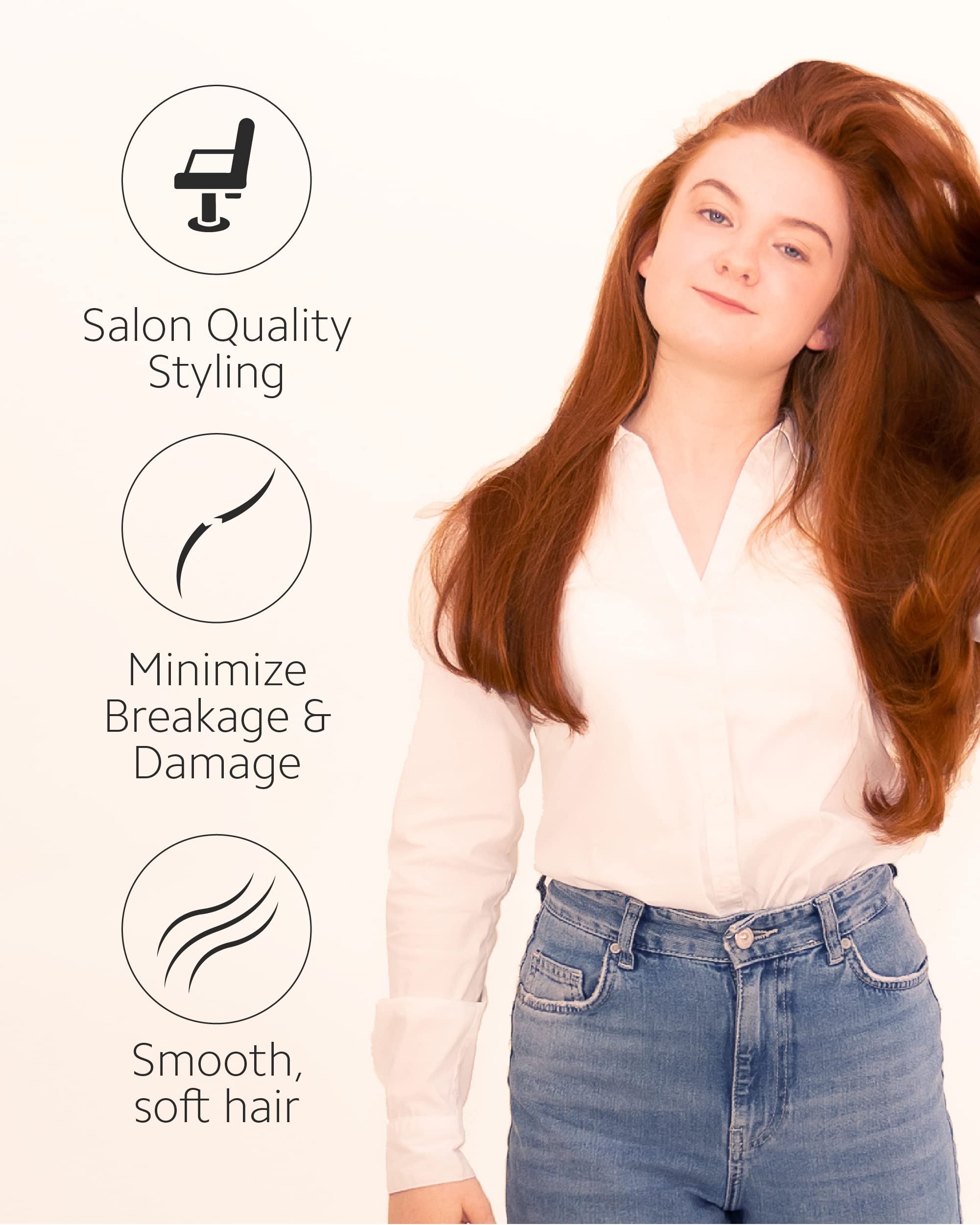 Ibiza Hair Round Boar Bristle Brush (EX Series) - Lightweight Reinforced Bristles & Cork Handle for Shine & Texture - Best for Medium to Long Hair Styling - Perfect for Salon, Home Use & Travel