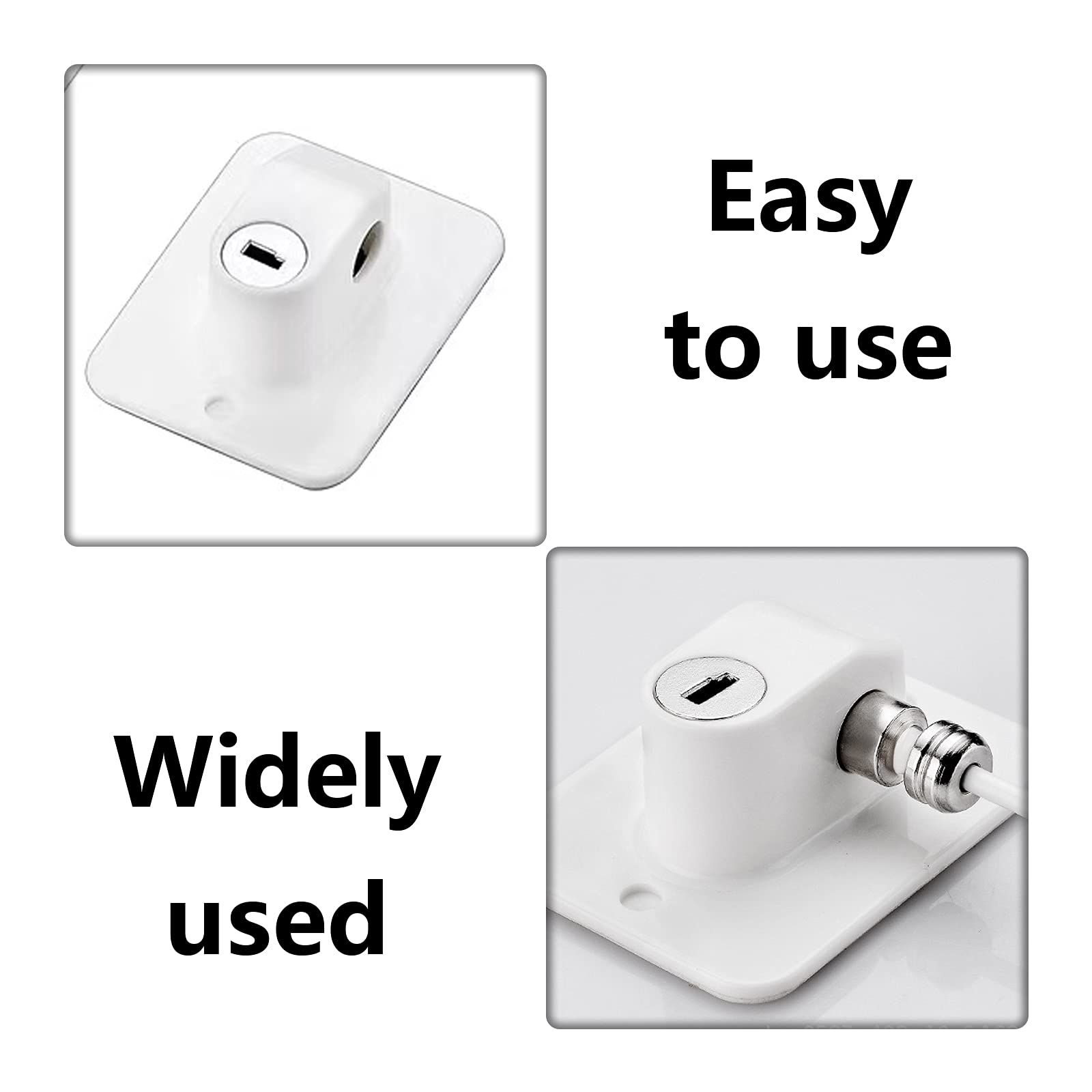 Child Safety Cabinet Latches - 2 Pack Self Adhesive Window & Door Locks for Baby Proofing - Secure Fridge, Cabinets & Drawers - White Childproof Locks for Home Safety (Perfect for Kitchens, Bathrooms & Nursery Areas)