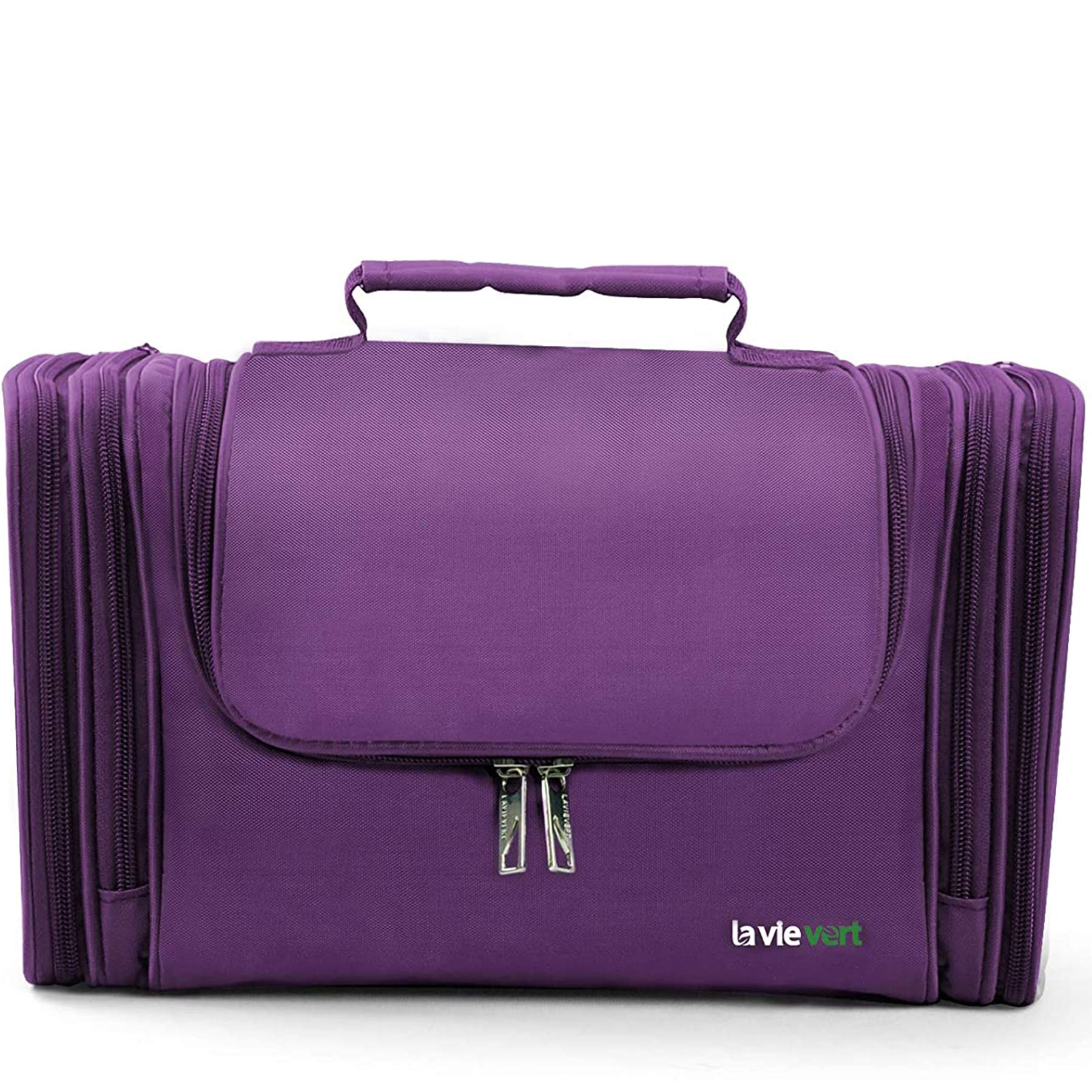 LAVIEVERT Hanging Toiletry Bag for Travel - Waterproof Makeup Organizer & Cosmetic Storage Pouch, Portable Bathroom Essentials Bag for Business Trips, Vacation, Gym, Camping - Purple
