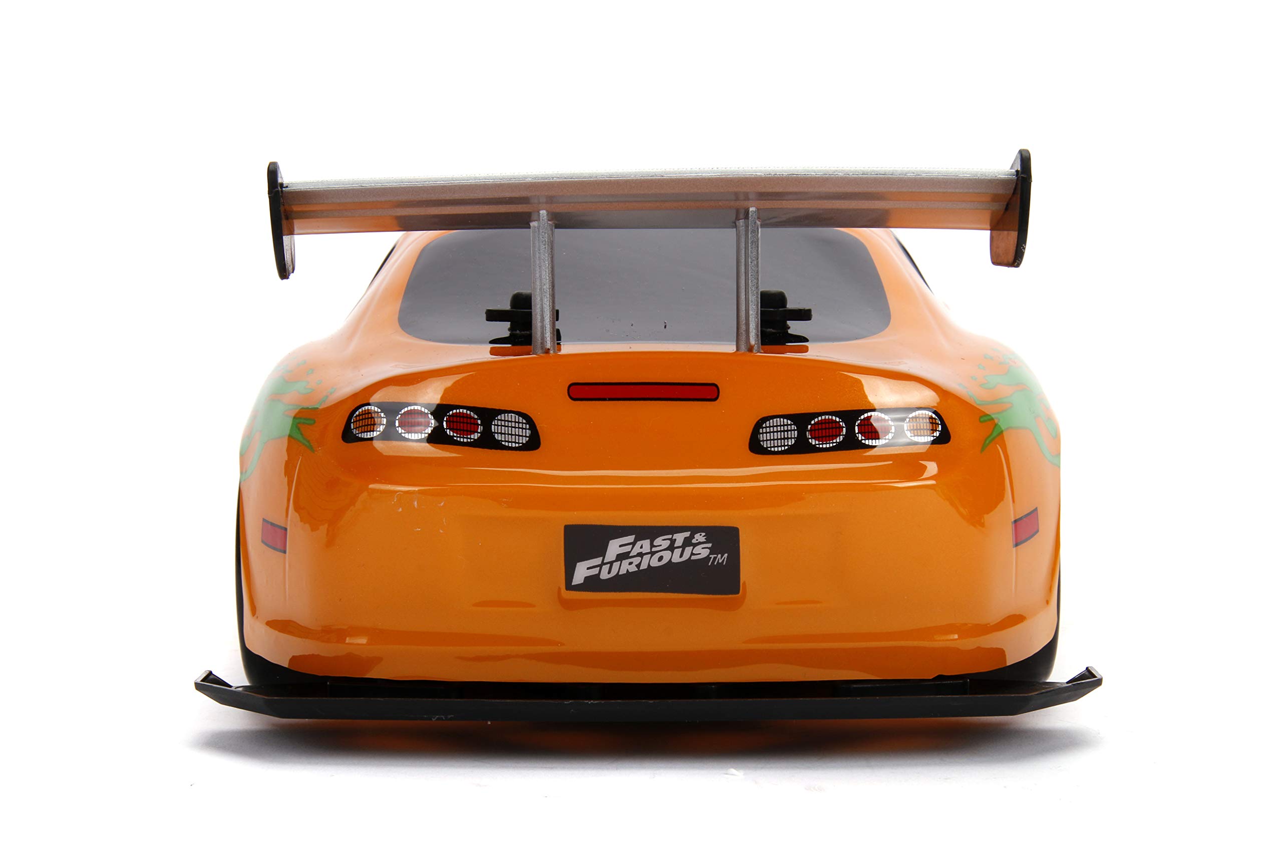 Jada Toys Fast & Furious 1:10 Toyota Supra RC Drift Car - 2.4GHz Remote Control with Extra Tires, High-Speed Drifting & Sliding Action - Collectible Toy for Kids & Adults (Orange & Black) - Perfect for Racing, Stunt Shows & Movie Reenactments