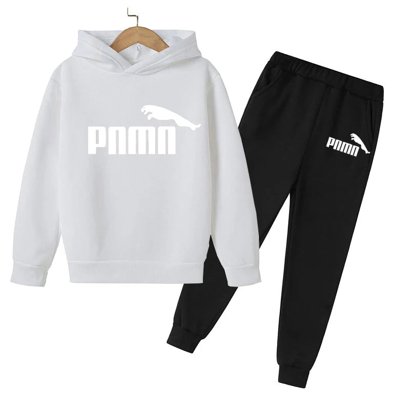 2023 Trendy Kids' Hoodie & Pants 2-Piece Set - Boys & Girls Spring/Fall Casual Outfit for Outdoor Jogging, Playdates & School Activities | Comfortable Cotton Sweatshirt & Jogger Pants