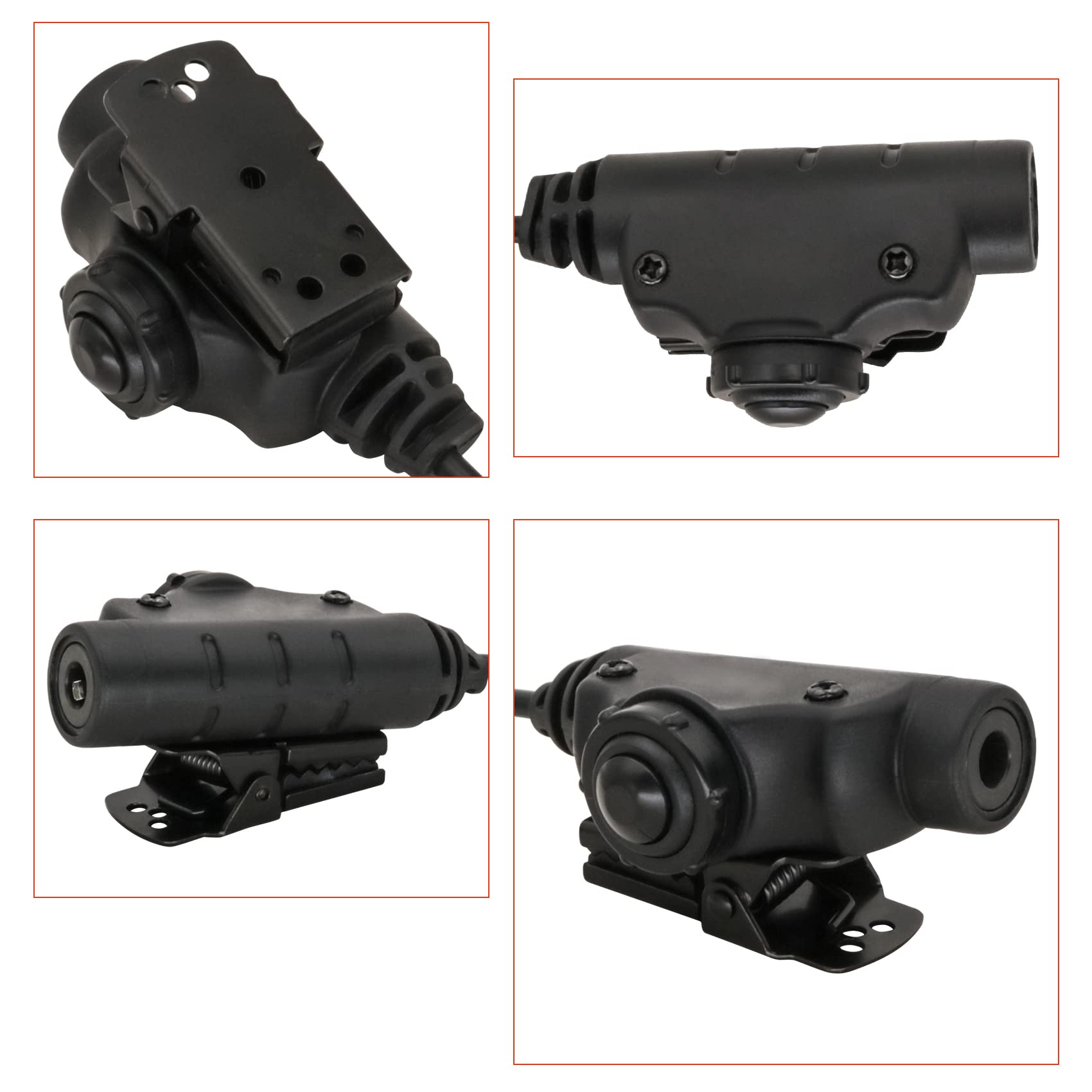 HEARFALCOM Tactical Headset Adapter U94 V2 PTT Push to Talk Communication Device with Standard 7.00mm Jack - Compatible with Kenwood Radios & Civilian Tactical Headsets (Black) - Ideal for Military Training, Airsoft Games & Outdoor Adventures