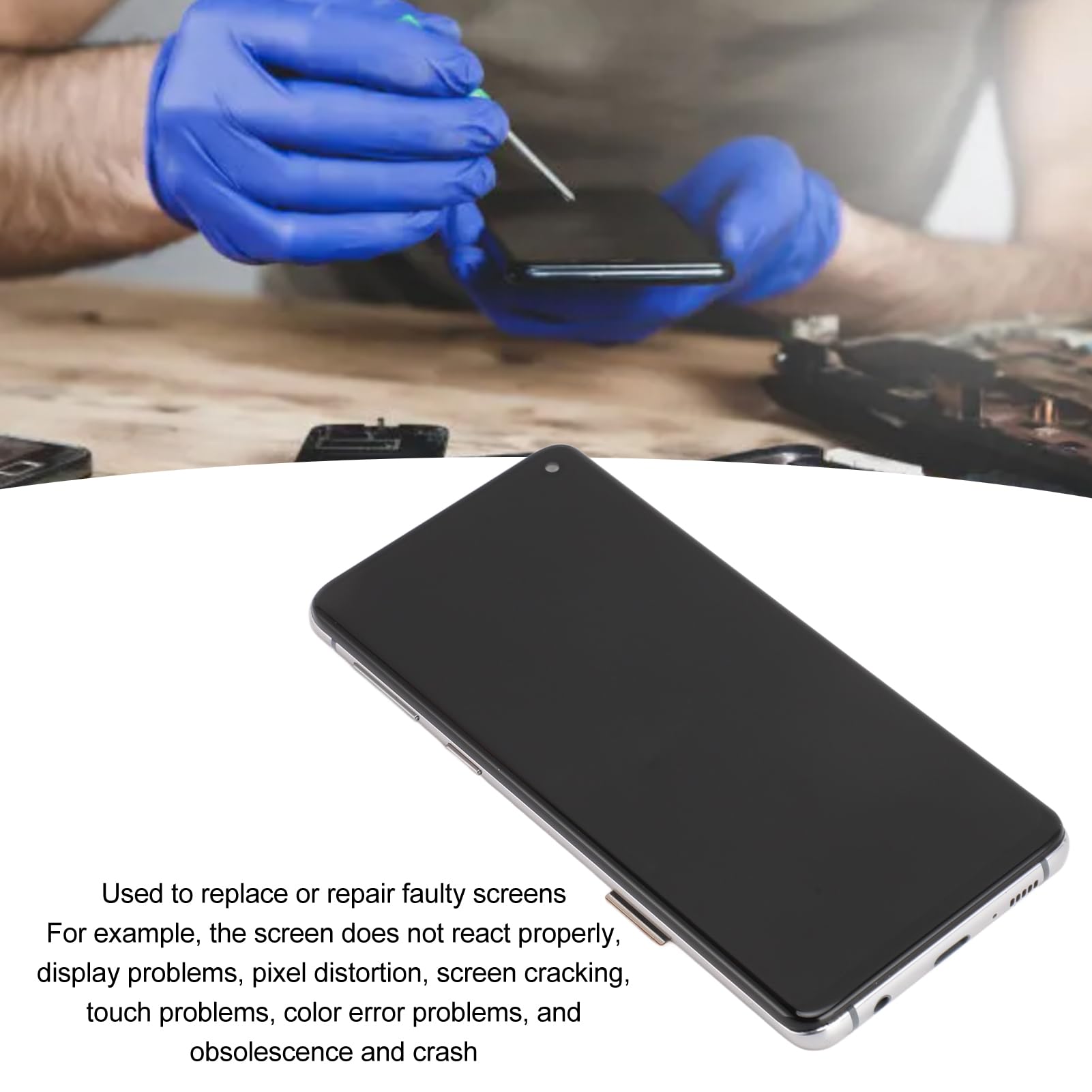 Original Galaxy S10 Screen Replacement with Frame - Full LCD Display Touch Digitizer Assembly & Repair Tools Kit | Compatible with Samsung Galaxy S10 - Perfect for DIY Phone Repairs & Screen Fixes