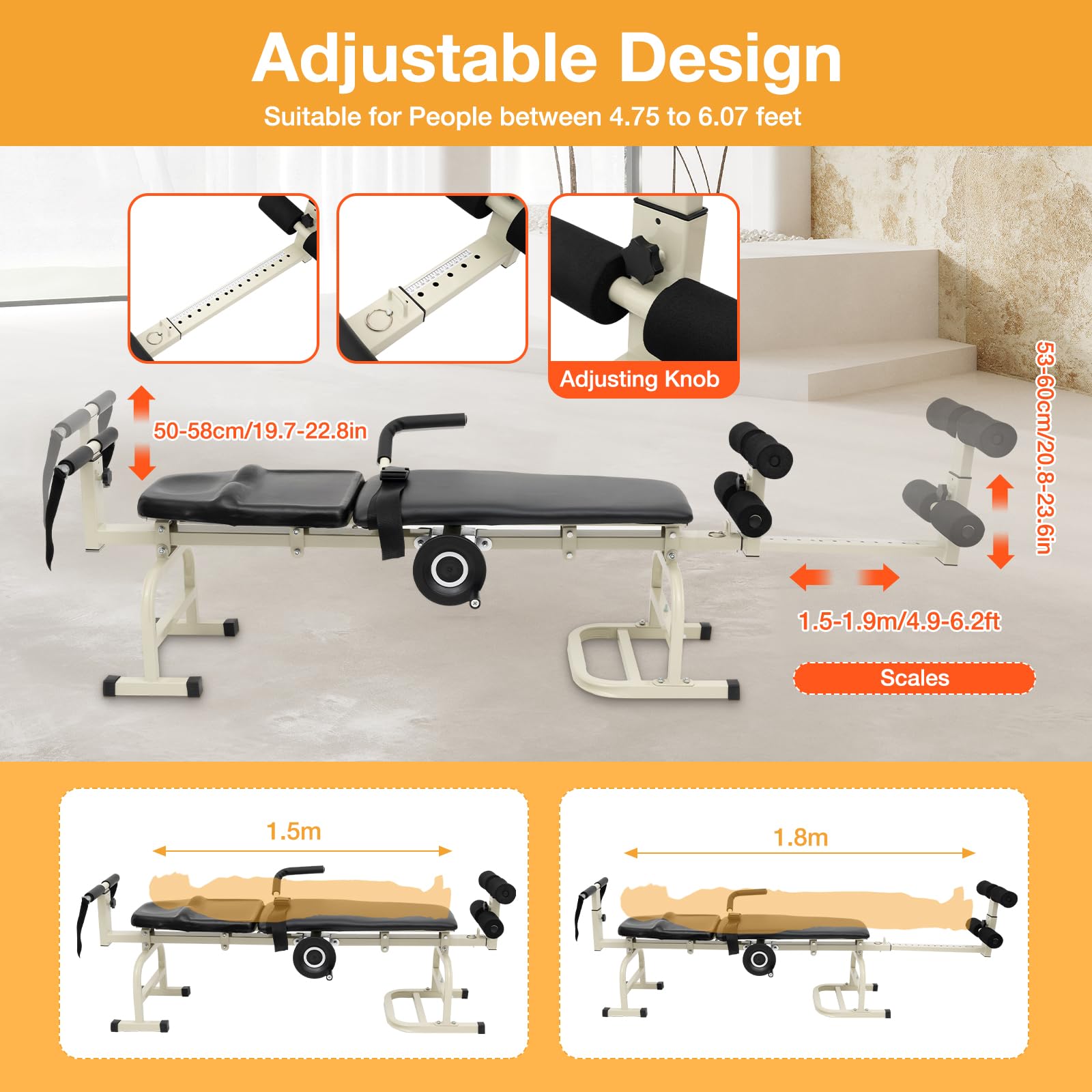 Best Inversion Table for Back Pain Relief - Heavy Duty Spinal Decompression Device with 264.5lbs Weight Capacity - Home Use Back Stretcher Machine for Herniated Disc & Sciatica (Perfect for Home Gym, Physical Therapy & Chronic Pain Management)