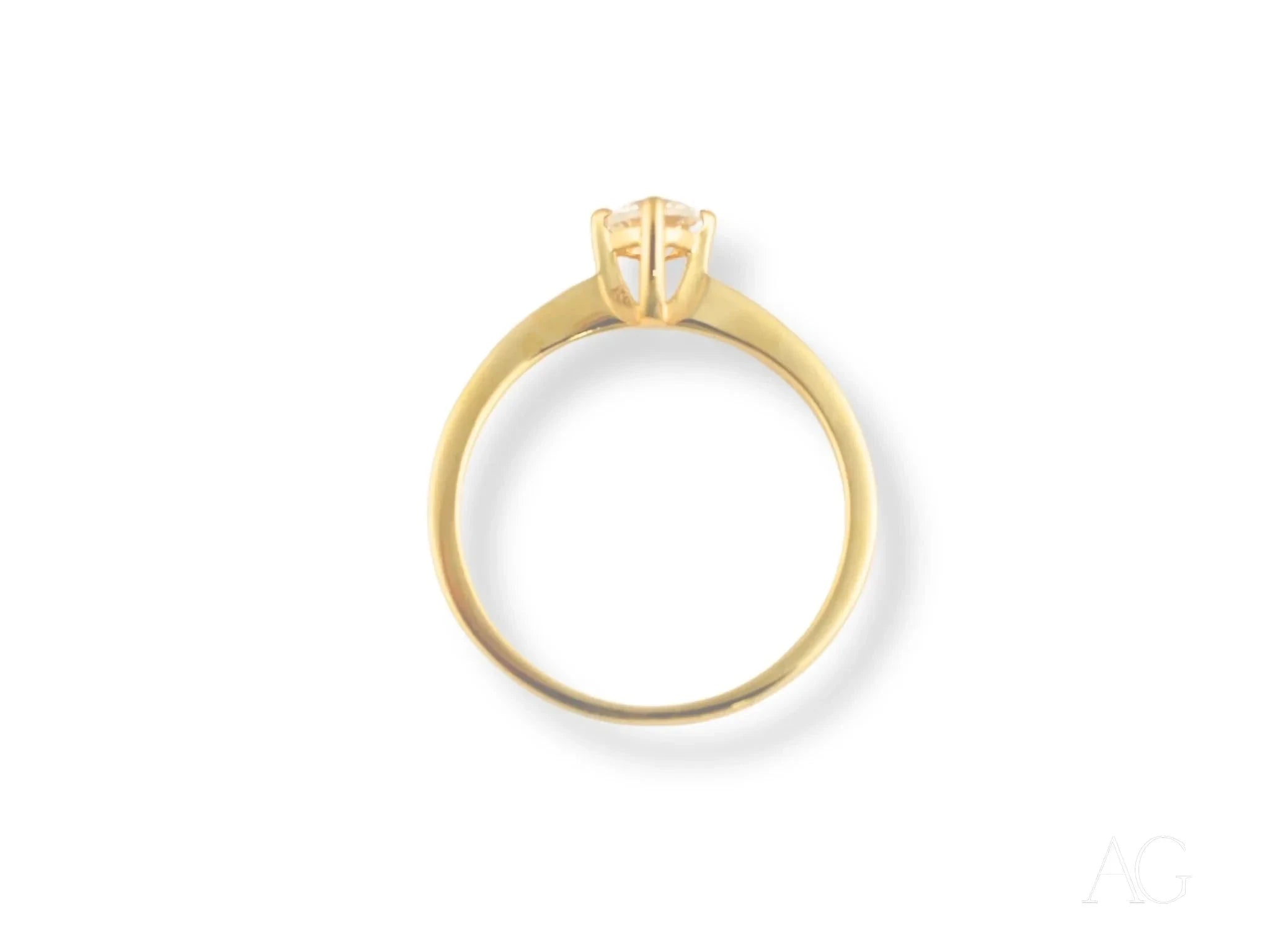 18K Yellow Gold CZ Solitaire Ring – Timeless Elegance for Engagement, Wedding & Anniversary Gifts – Perfect for Proposals & Special Occasions