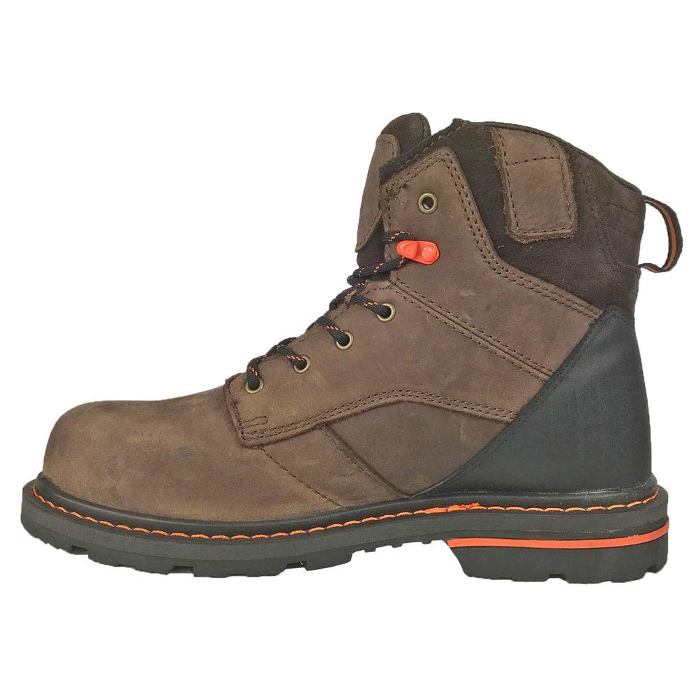 Hoss Men's Carson 6 Inch Soft Toe Work Boots - Durable Safety Shoes for Construction, Outdoor & Heavy Duty Work - Comfortable Steel-Free Work Boots for Men in Warehouse, Landscaping & Industrial Jobs