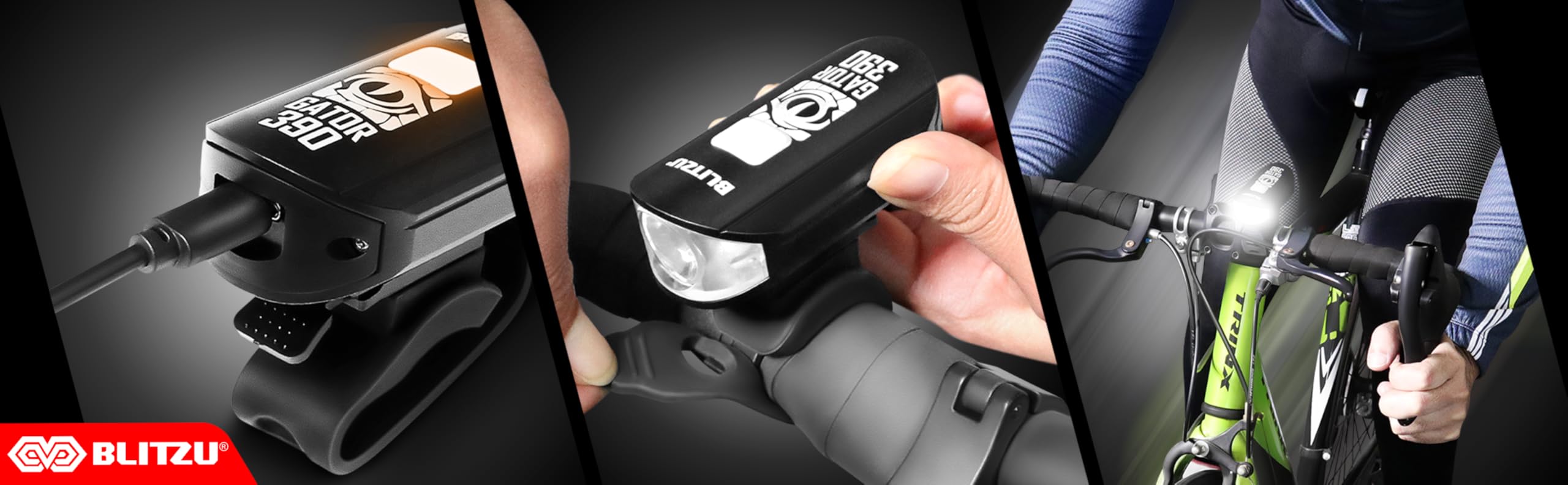 BLITZU Ultra Bright USB-C Rechargeable Bike Light Set - 1200 Lumen Waterproof Bicycle Headlight & Taillight Combo for Night Riding - Easy Install Cycling Safety Lights for Road/Mountain Bikes - Perfect for Commuting, Trail Adventures & Family Cycling
