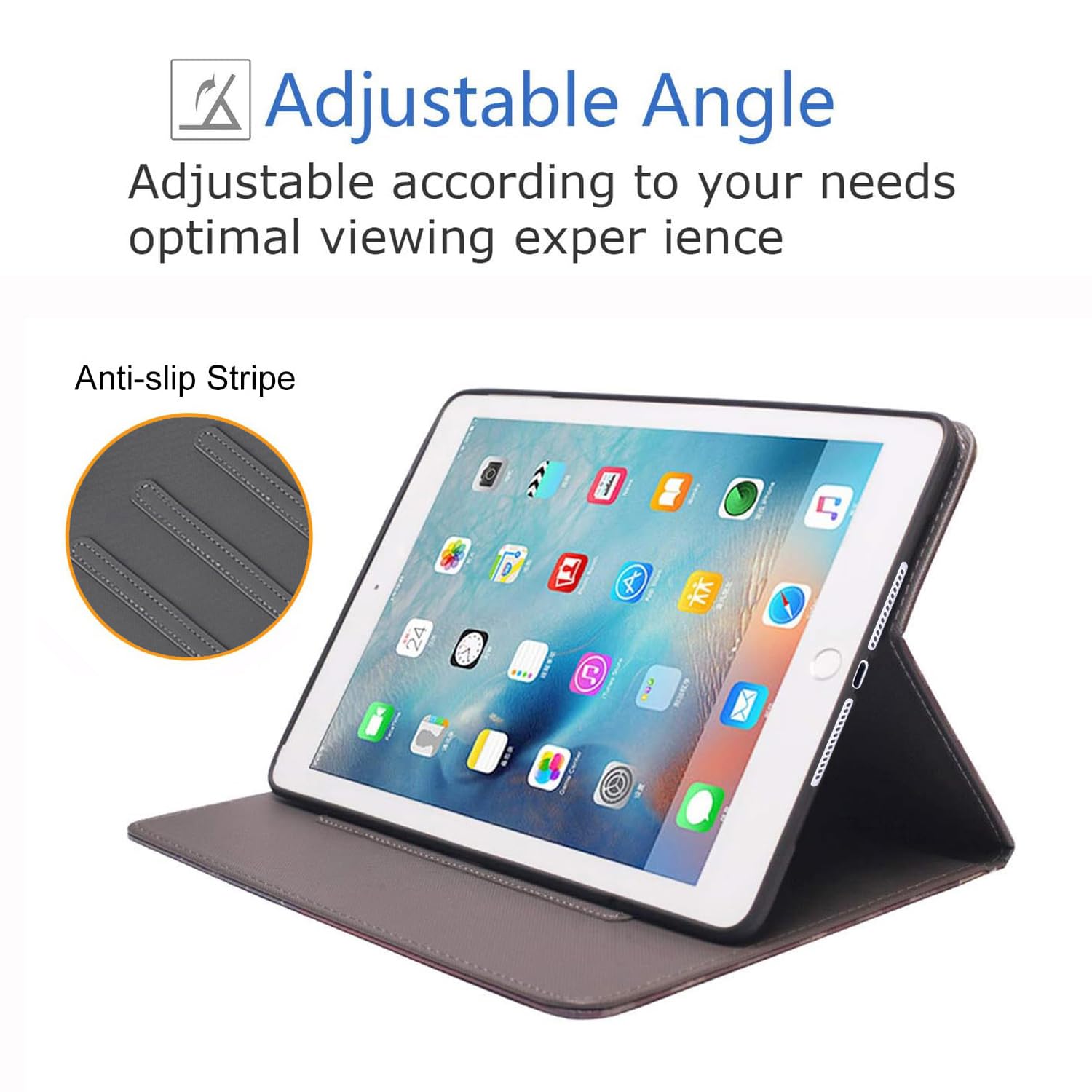Premium Leather Protective Case for iPad 9.7 (2017/2018), iPad Air 2, iPad Air & iPad Pro 9.7 with Auto Wake/Sleep | Adjustable Stand | Duck Hunting Camouflage Design - Perfect for Work, Travel & Outdoor Adventures