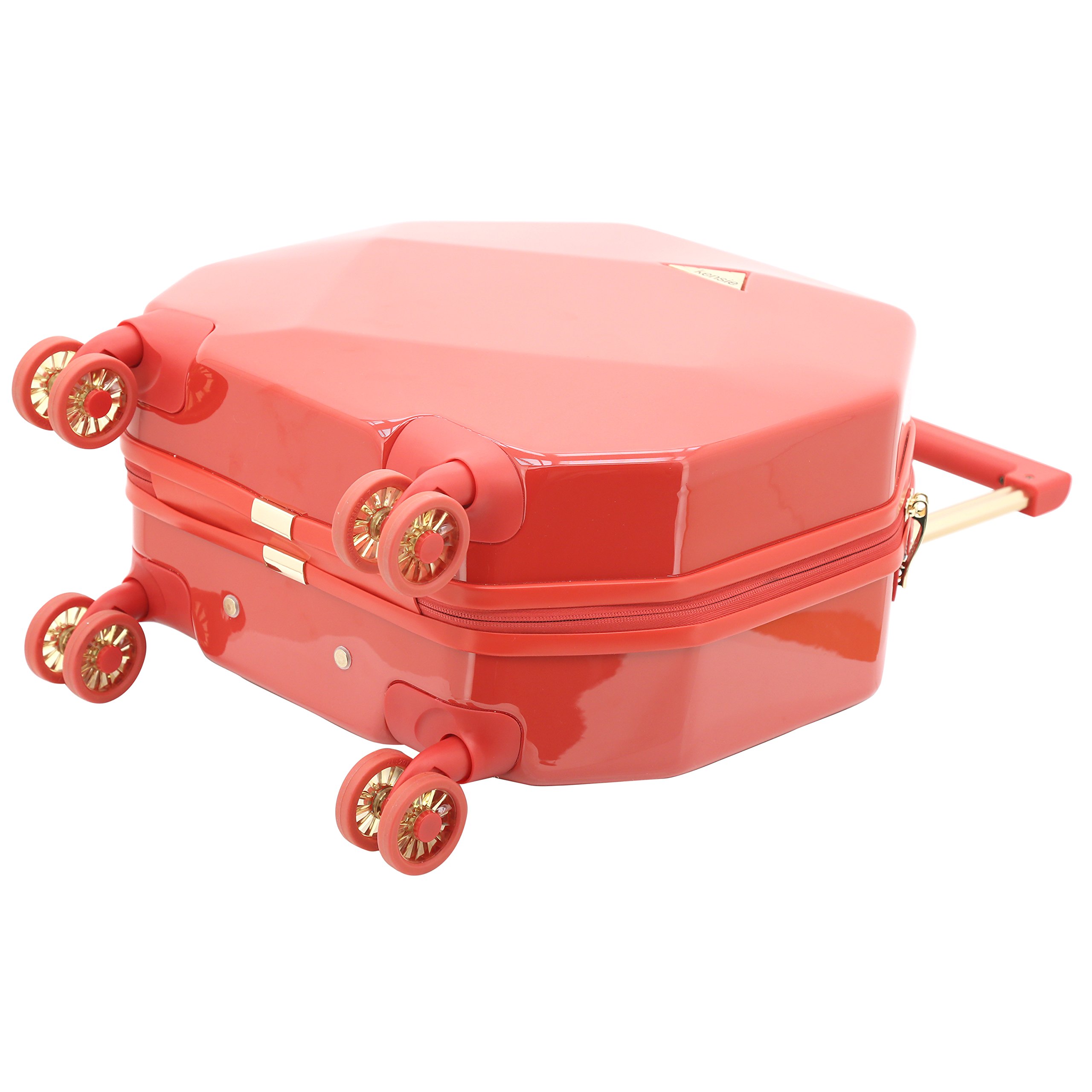 Kensie Women's 2-Piece Gemstone TSA Lock Luggage Set - 20-Inch Carry-On Spinner Suitcase with Expandable Design, Red - Perfect for Air Travel, Business Trips & Weekend Getaways