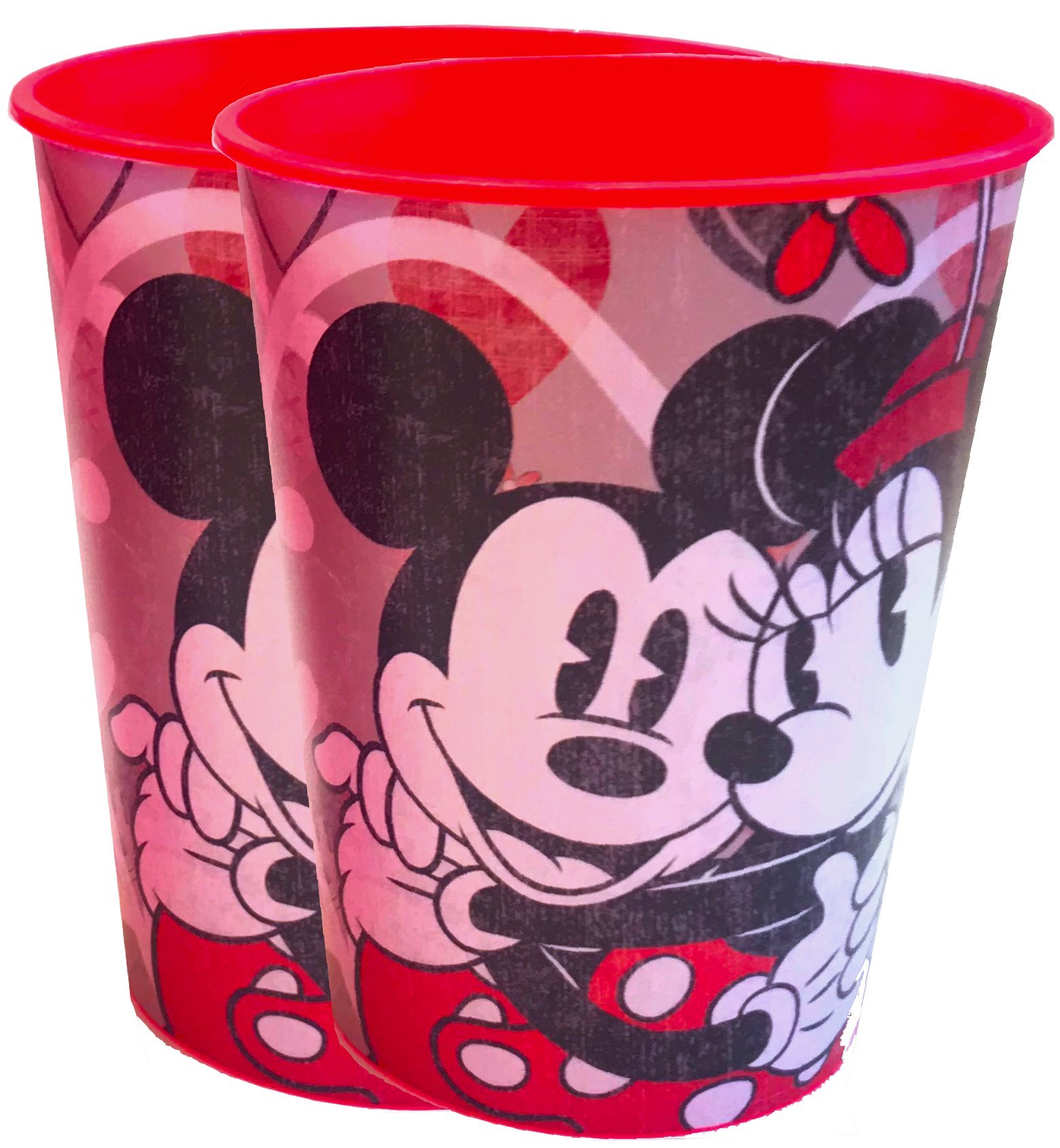 Classic Mickey & Minnie Mouse Reusable Drinking Cup Set - 2 Pack for Kids Parties, Disney Themed Events & Collectible Home Decor