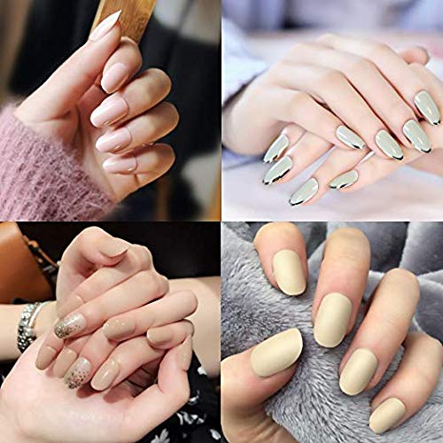 600Pcs Short Oval Full Cover Acrylic False Nails - 10 Sizes for DIY Nail Art & Salon Use | Natural Clear Press-On Nails for Everyday Wear & Special Occasions