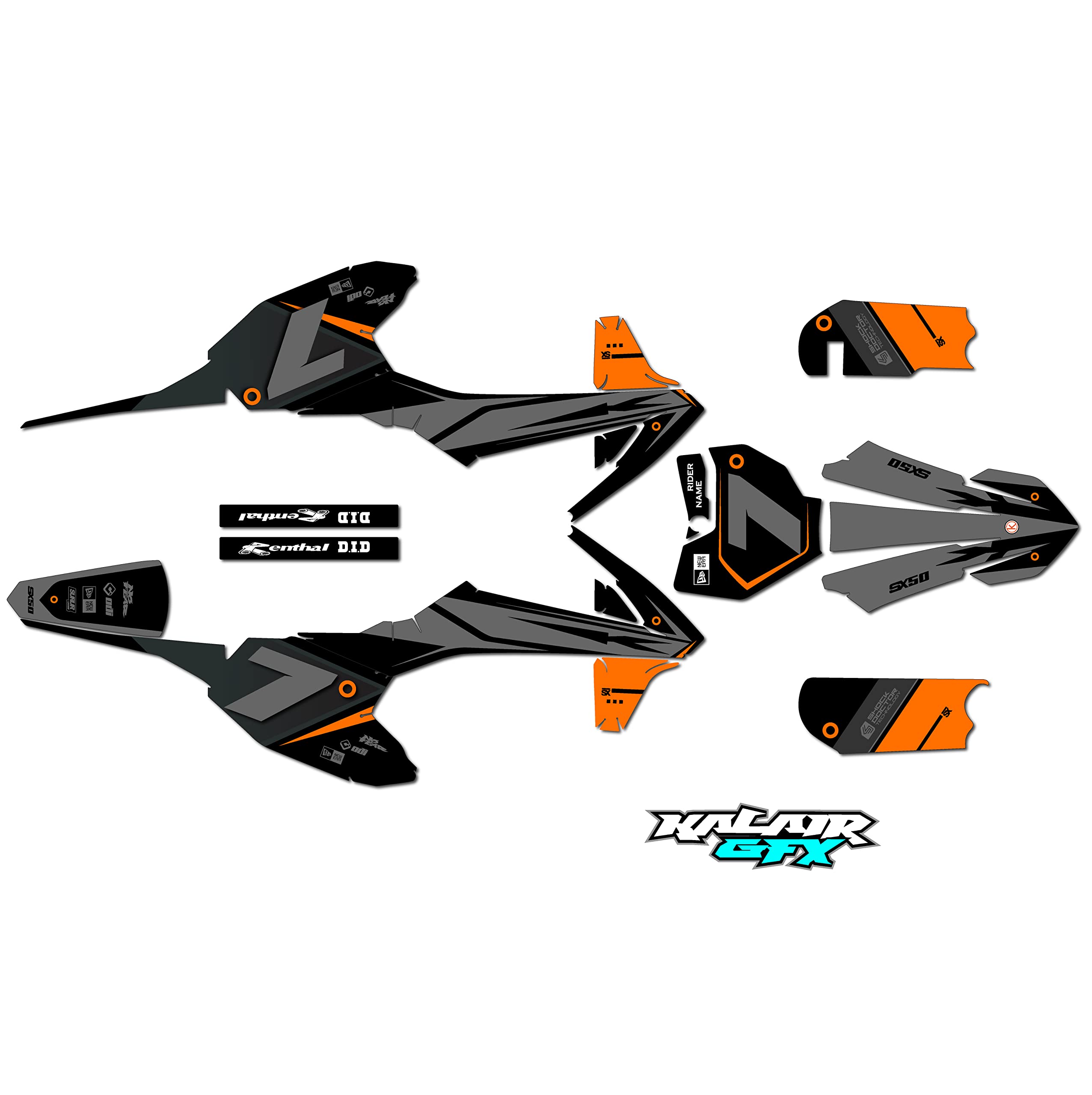 KTM 50SX Mini SX50 (2016-2018) Graphics Kit - High Quality 16 Mil Dirt Bike Stickers for Pit Bike & Motocross Racing | Durable Decals for Motorcycle Accessories | Perfect for Off-Road Racing & Custom Bike Design