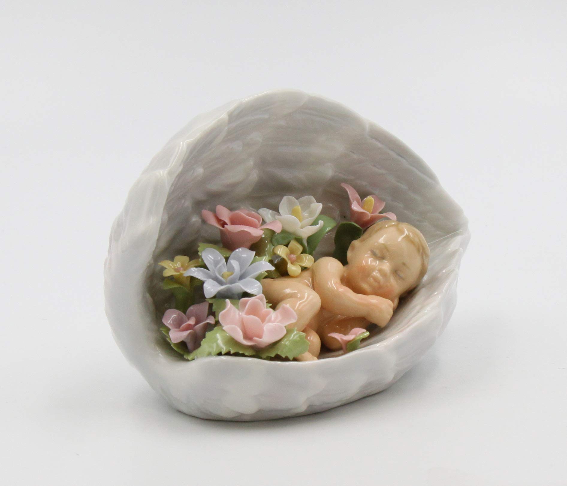 20846 Guardian Angel Wings Ceramic Baby Figurine - 6 Inch Collectible for Nursery Decor, Christening Gift & Home Display