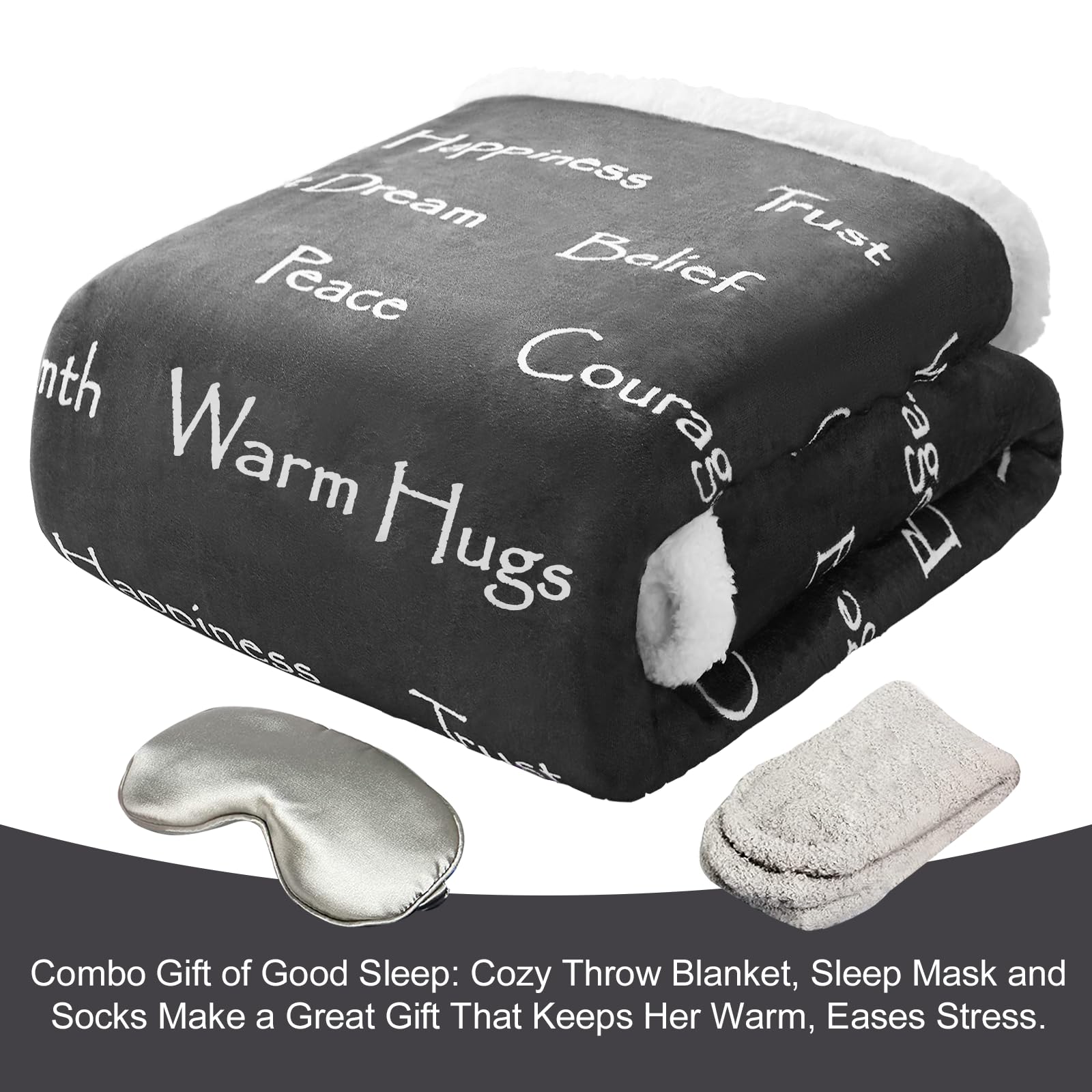 BESTSWEETIE Soft Sherpa Comfort Blanket for Women & Men - 50