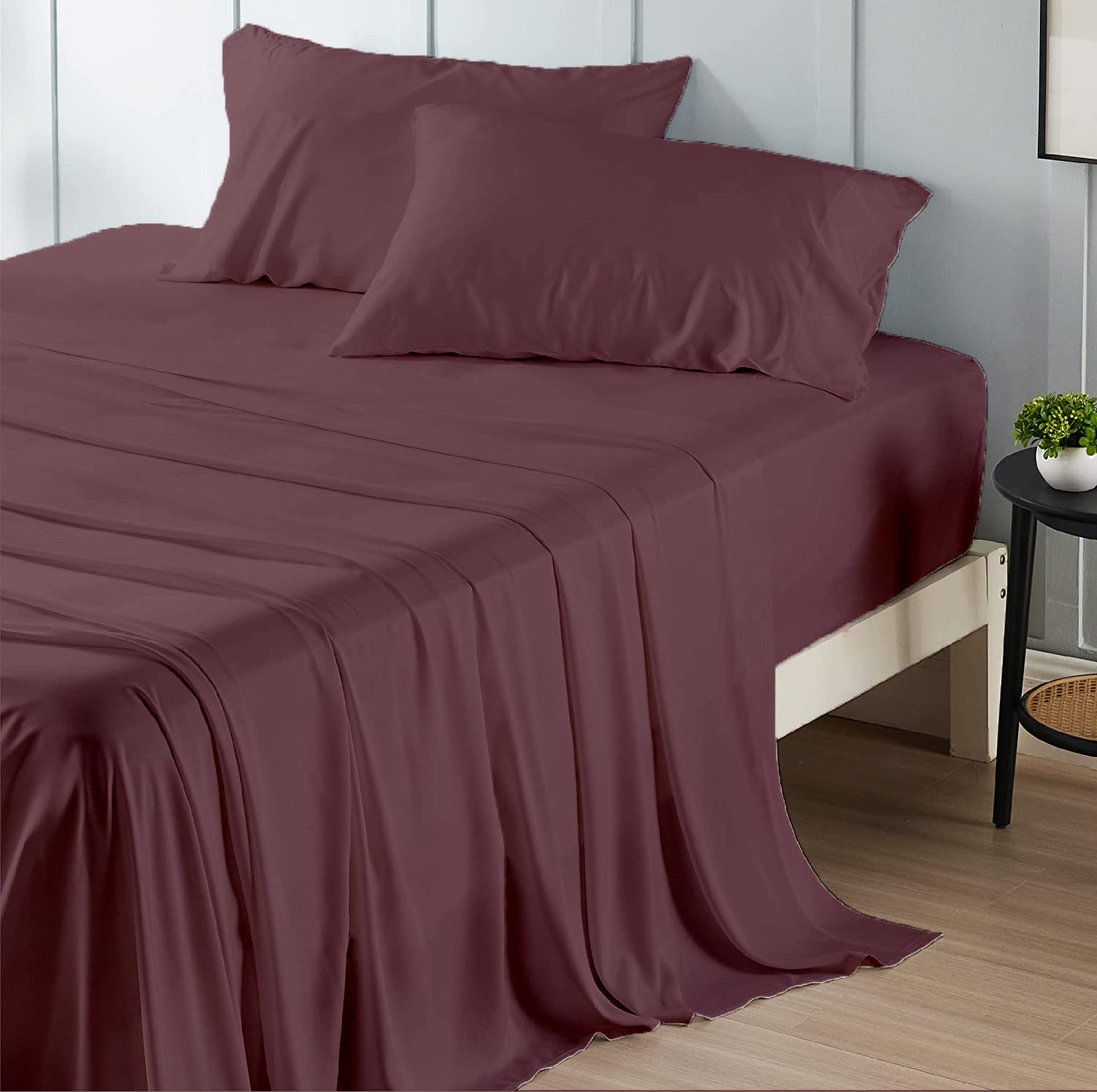 Premium Full-XL Luxury Bed Sheet Set - 100% Egyptian Cotton, Ultra Soft & Breathable 4-Piece Set with Deep Pocket (16-18