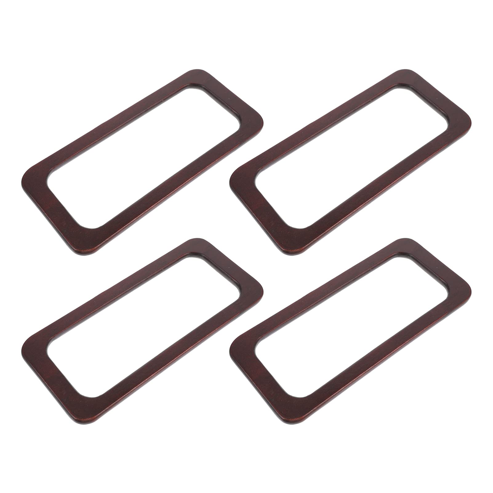 Vintage Wooden Purse Handles - 4pcs Rectangular Bag Handle Replacement for DIY Handmade Bags, Crossbody Wallets & Vintage Purses | Perfect for Crafting, Repairing & Customizing Leather Bags & Accessories